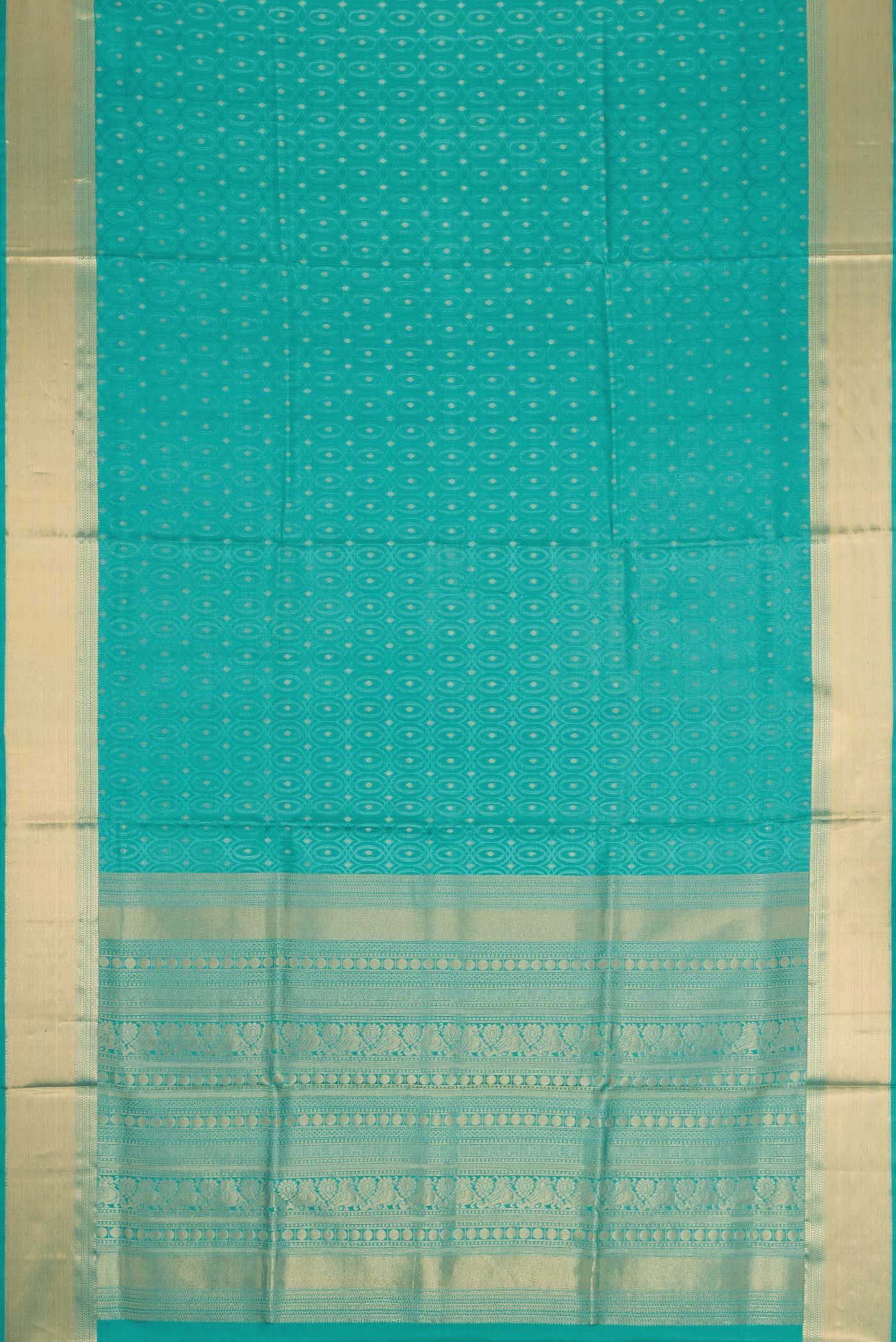 Sea Green Dual Tone Soft Silk Saree - Image 6