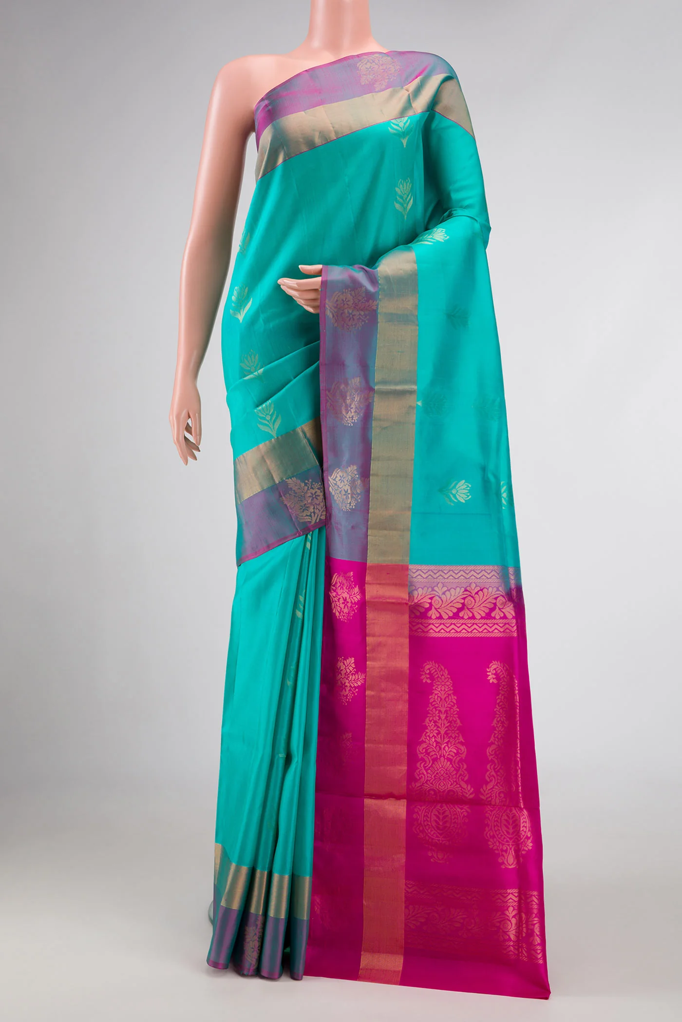 Turquoise Soft Silk Saree
