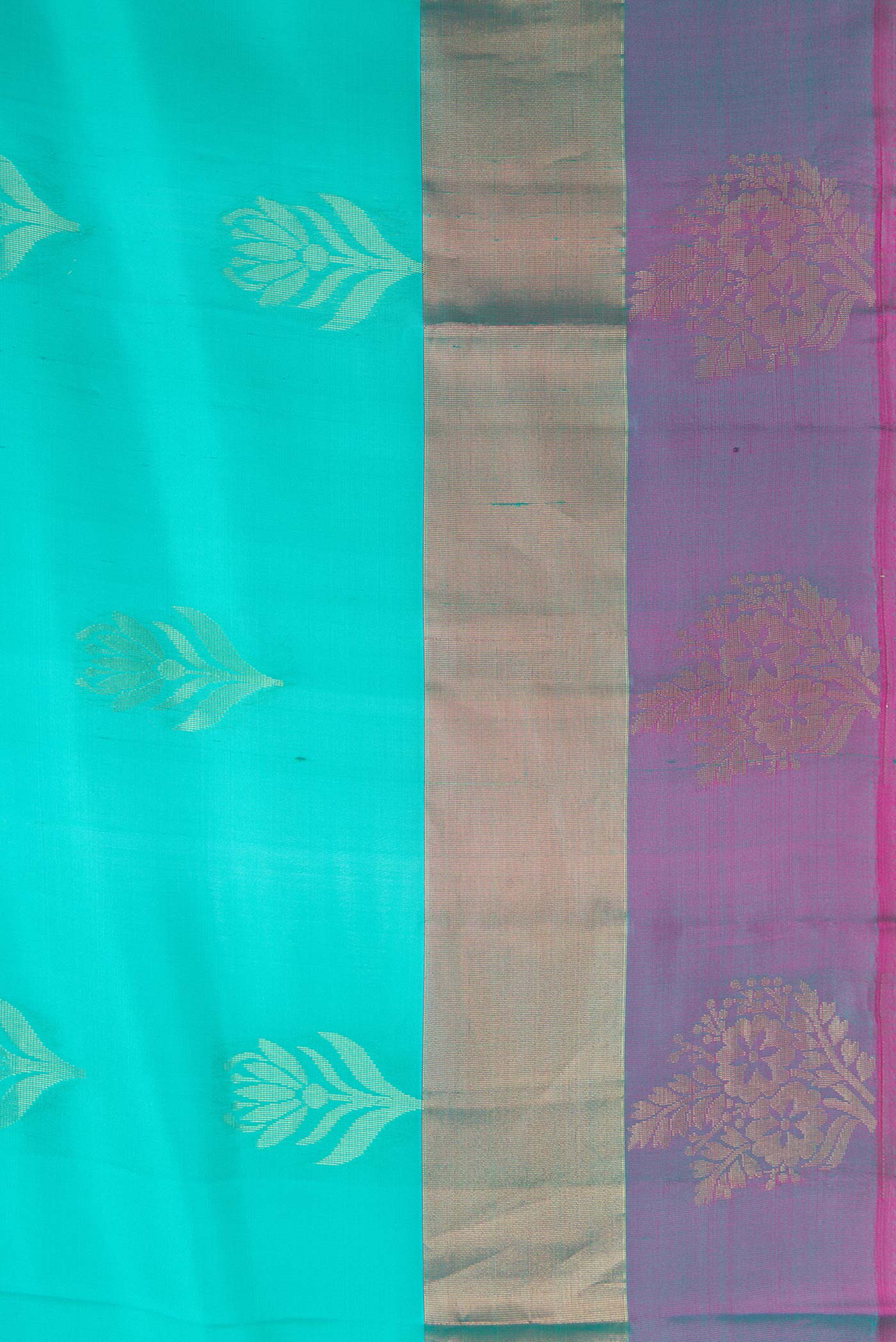 Turquoise Soft Silk Saree - Image 3