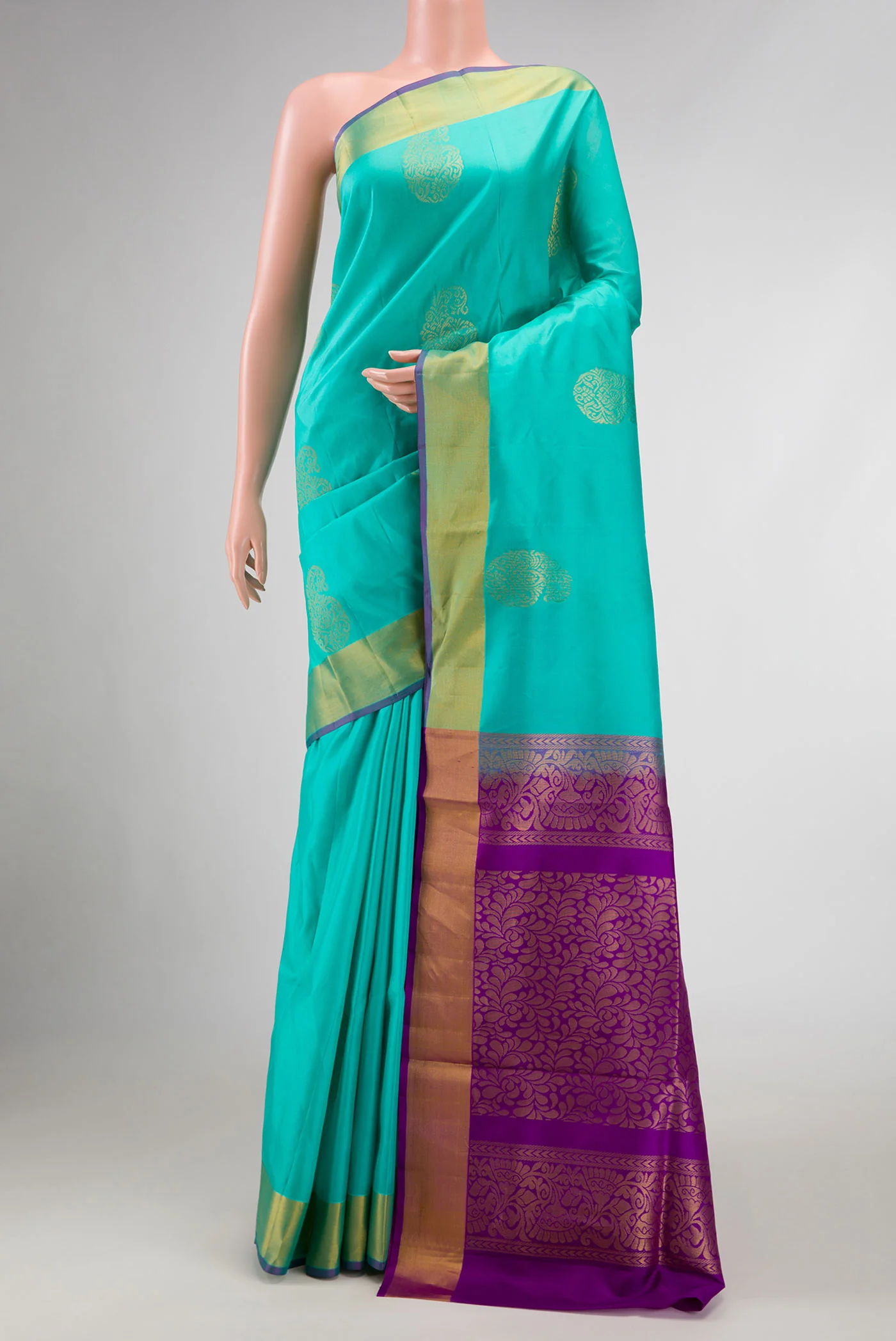 Turquoise Soft Silk Saree