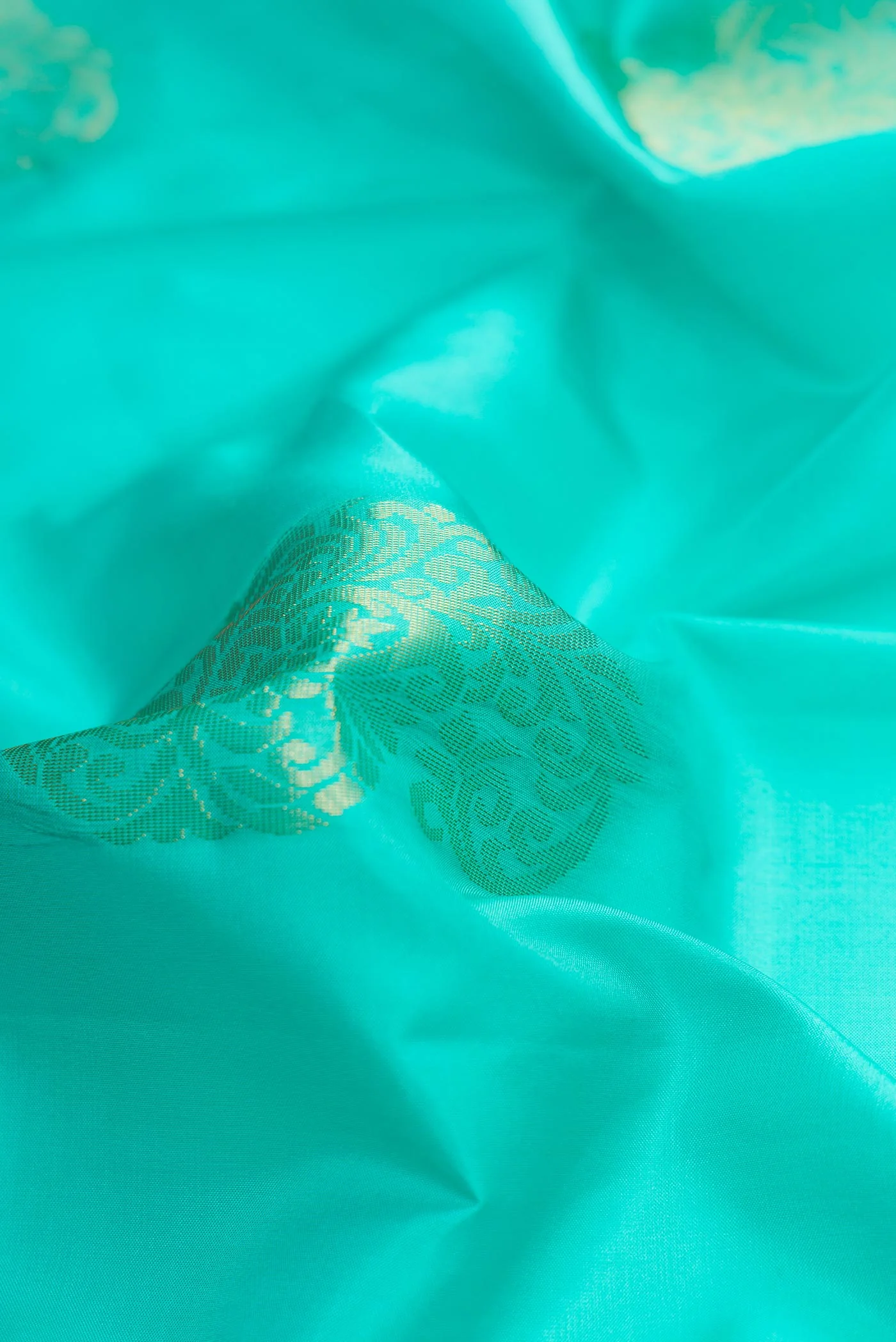 Turquoise Soft Silk Saree - Image 2