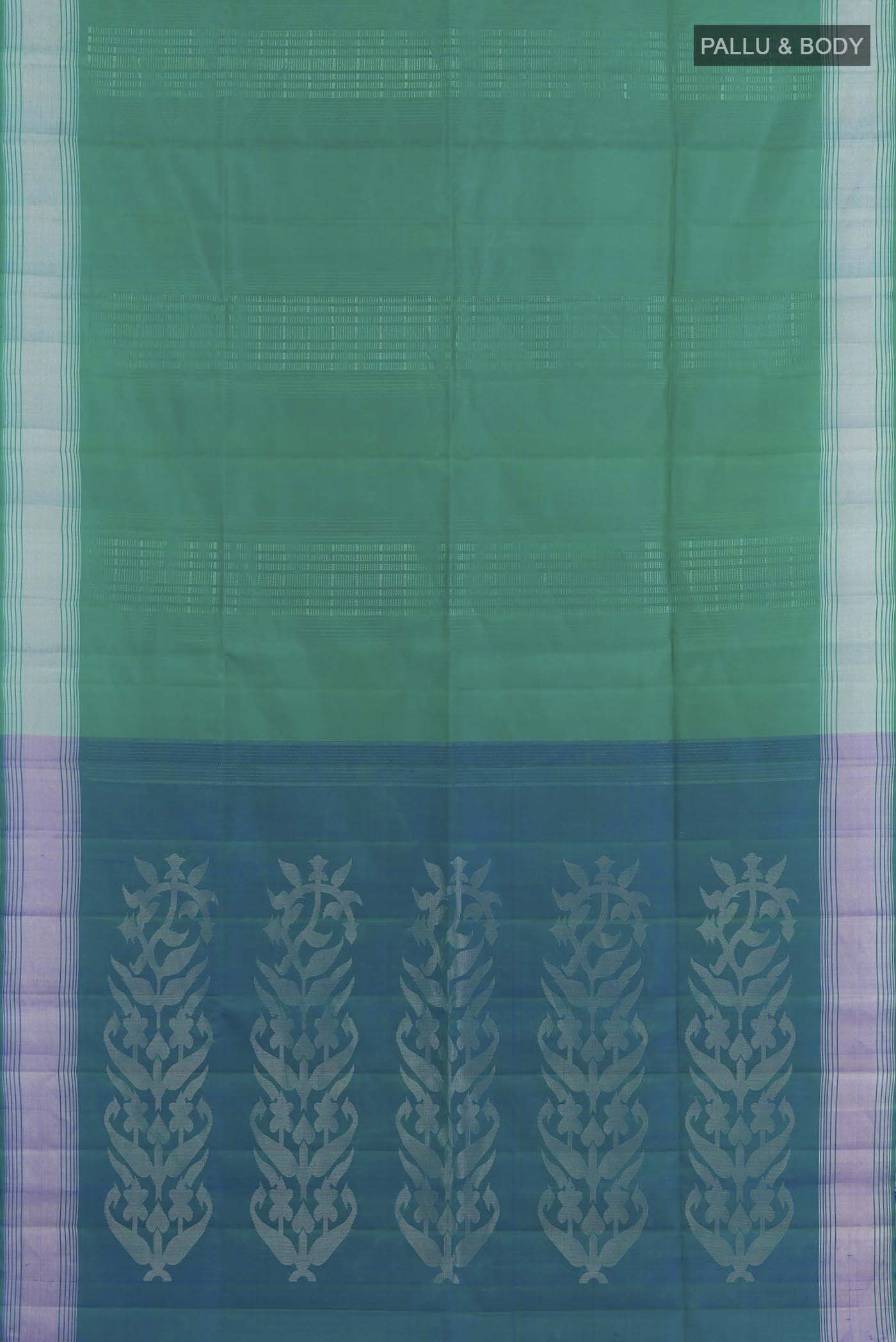 Teal Soft Silk Saree - Image 3