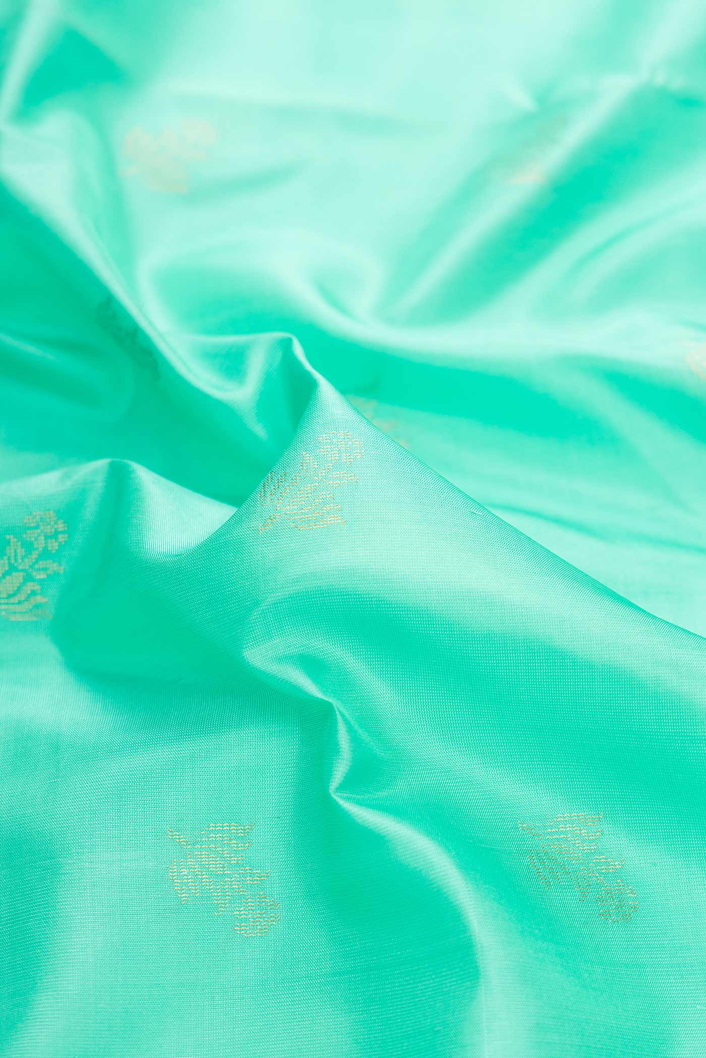 Sea Green Dual Tone Soft Silk Saree - Image 2
