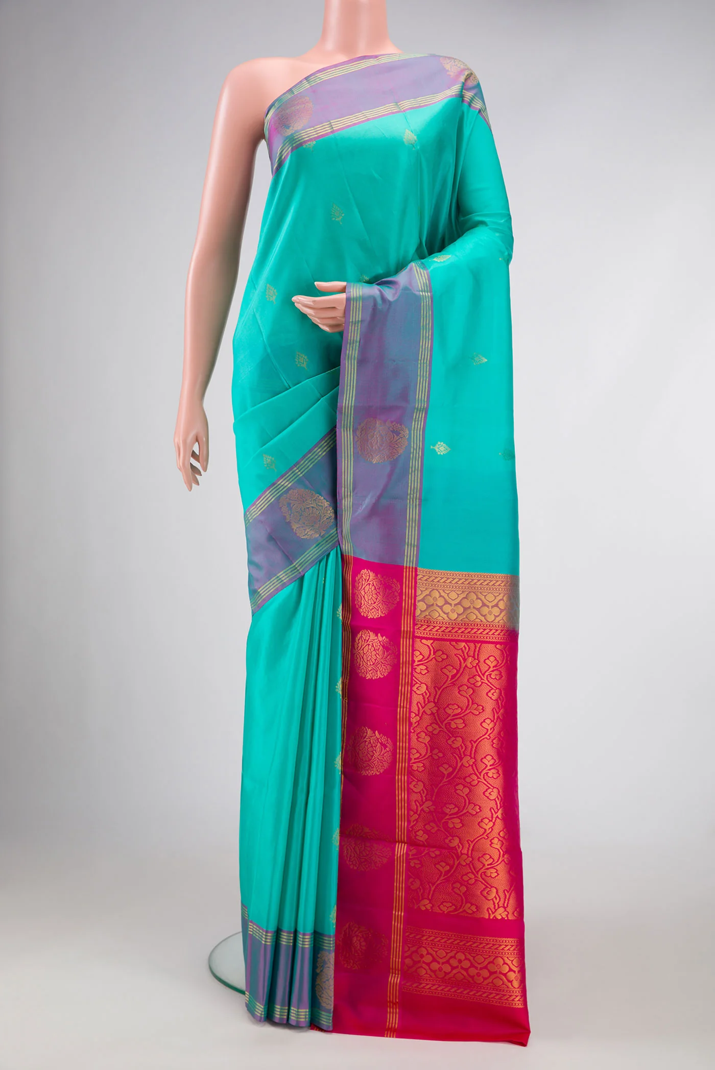 Turquoise Soft Silk Saree