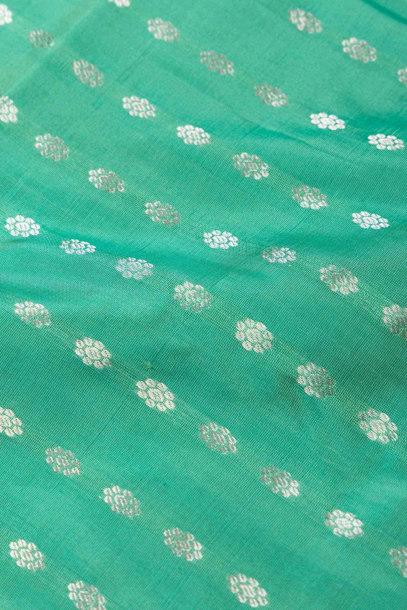 Sea Green Dual Tone Uppada Silk Saree - Image 2