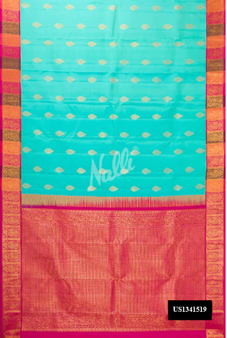 Sea Green Kanchipuram Silk Saree