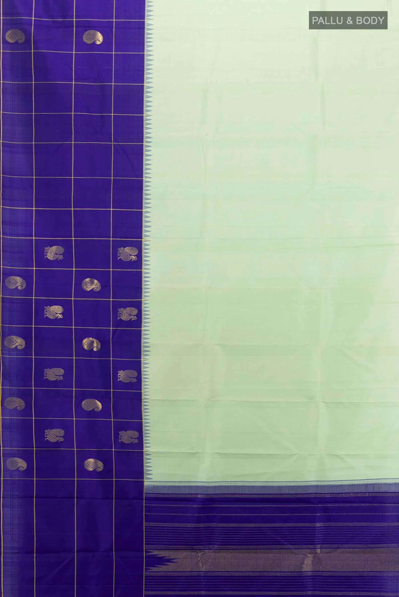 Sea Green Kanjivaram Silk Saree - Image 5