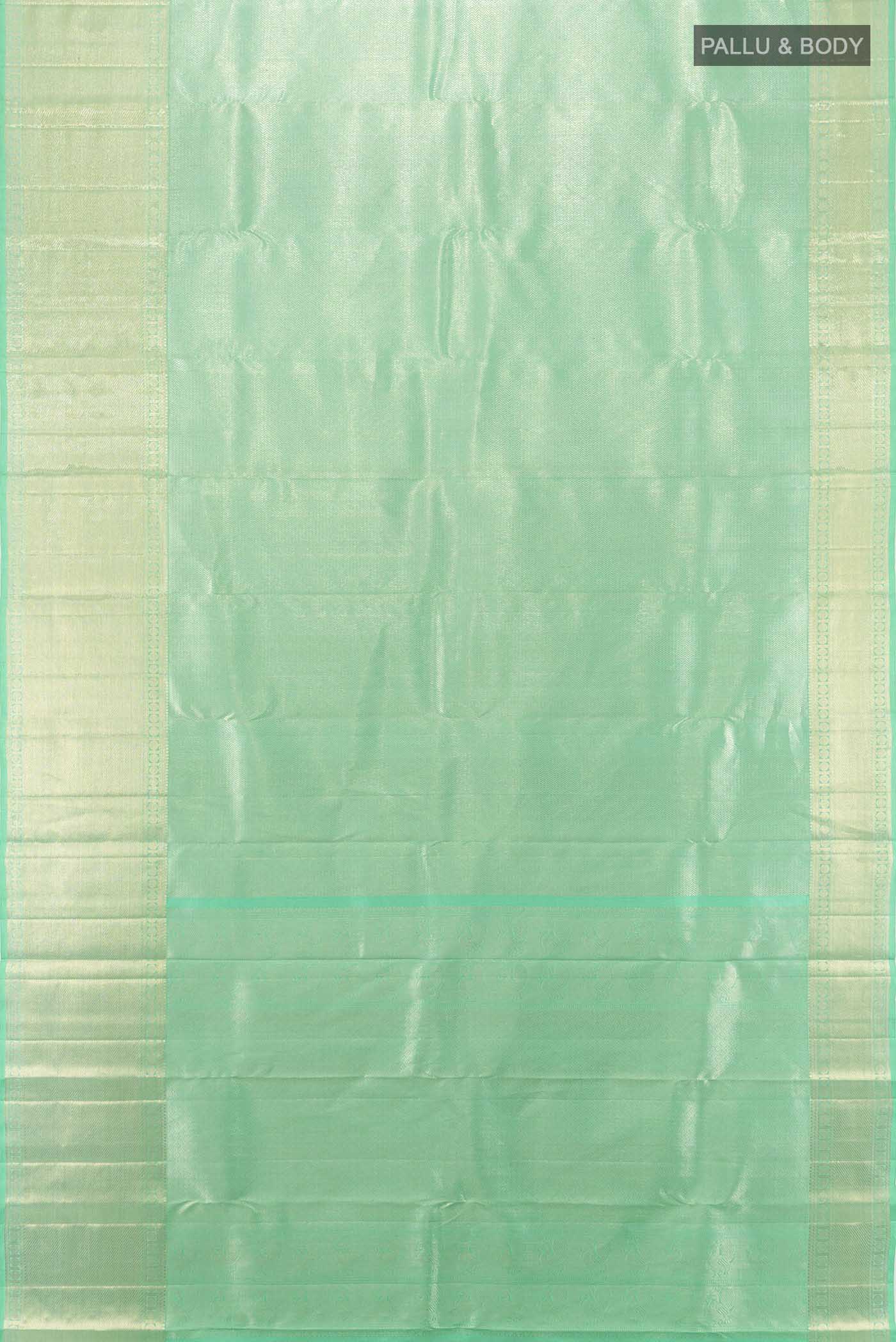 Sea Green Kanchipuram Silk Saree - Image 5