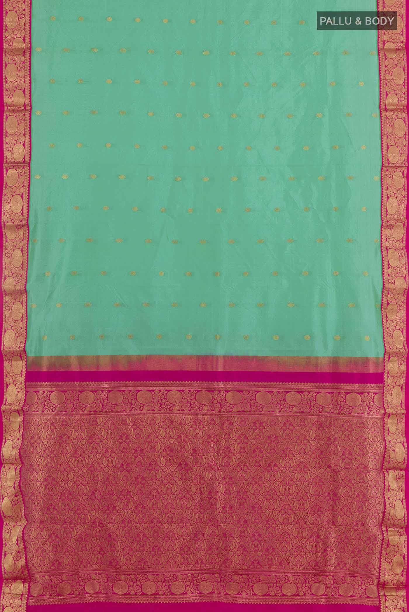 Sea Green Bangalore Silk Saree - Image 3
