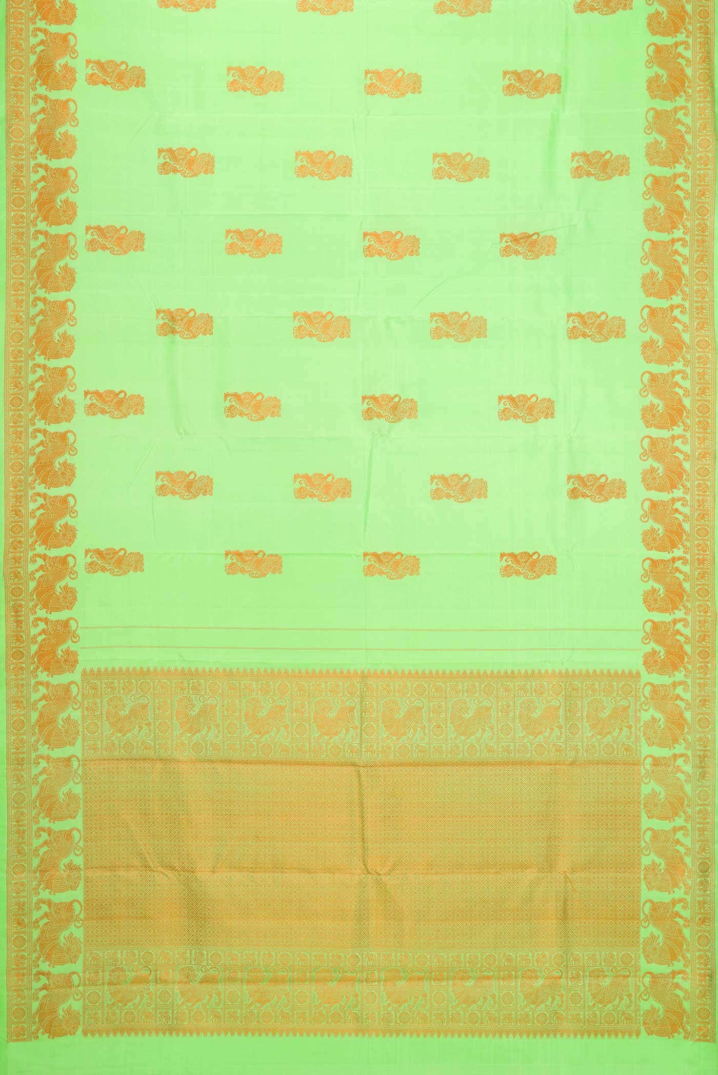 Sea Green Kanjivaram Silk Saree - Image 4