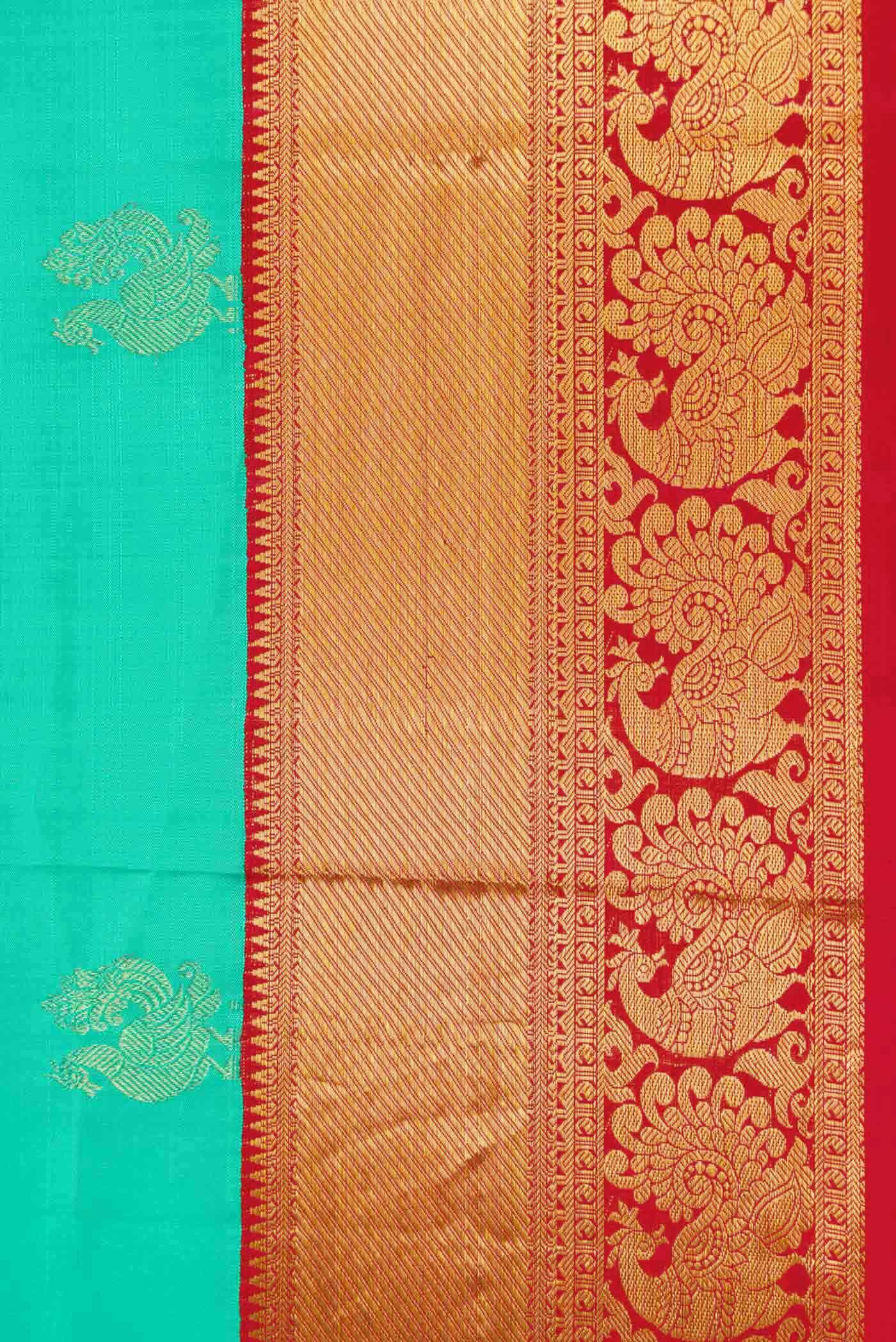 Sea Green Kanjivaram Silk Saree - Image 5