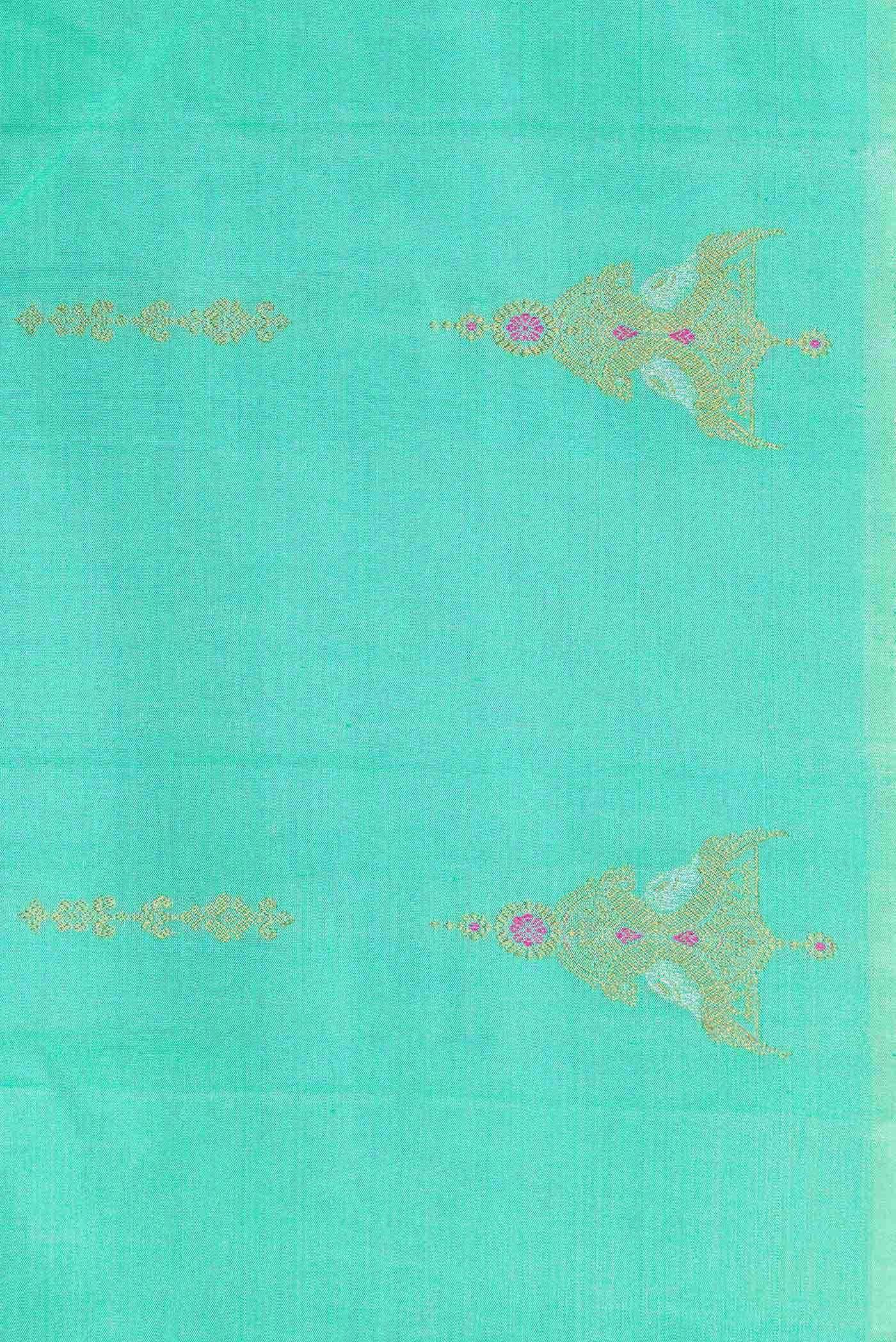 Sea Green Kanjivaram Silk Saree - Image 5