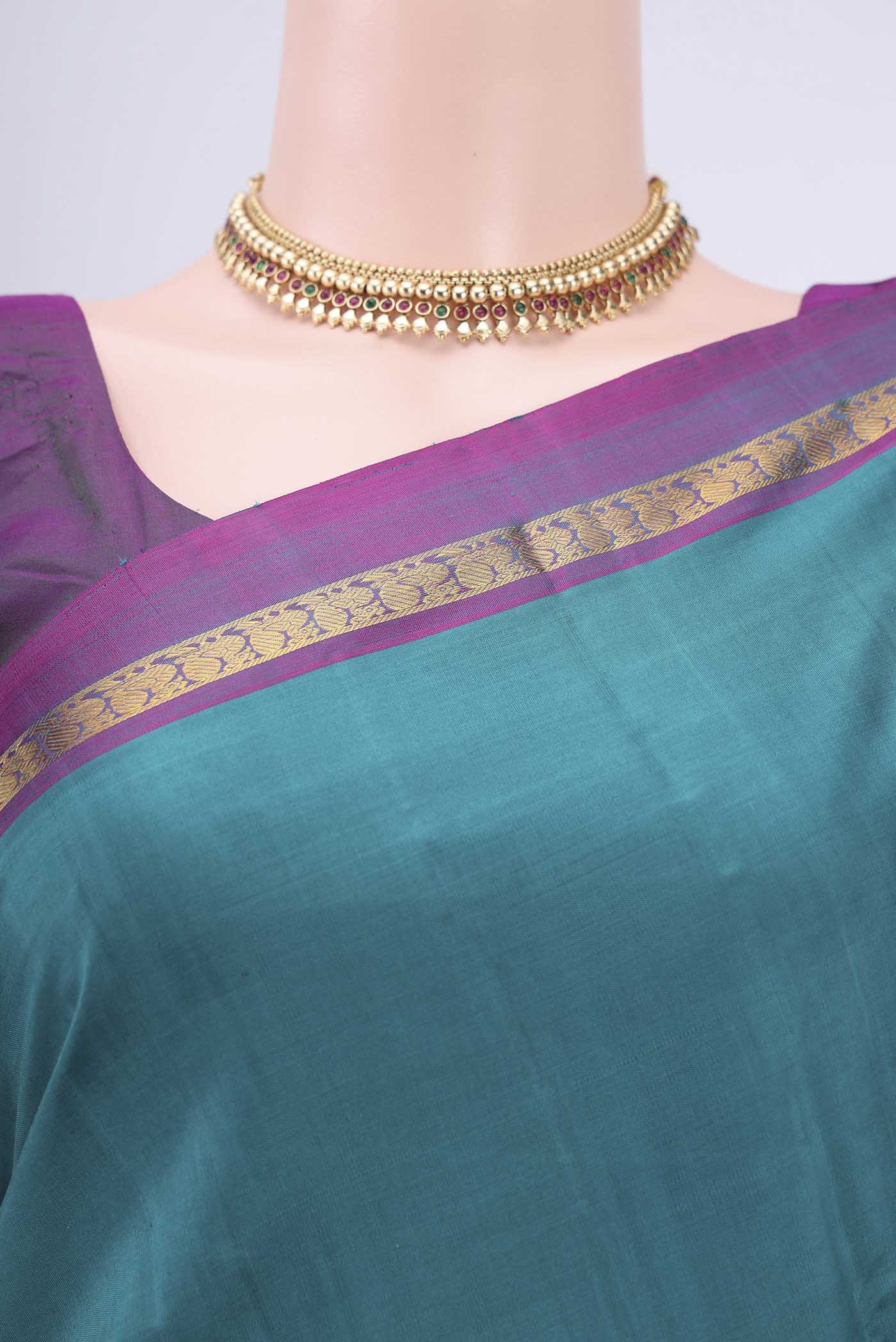 Blue Kanjivaram Silk Saree - Image 2