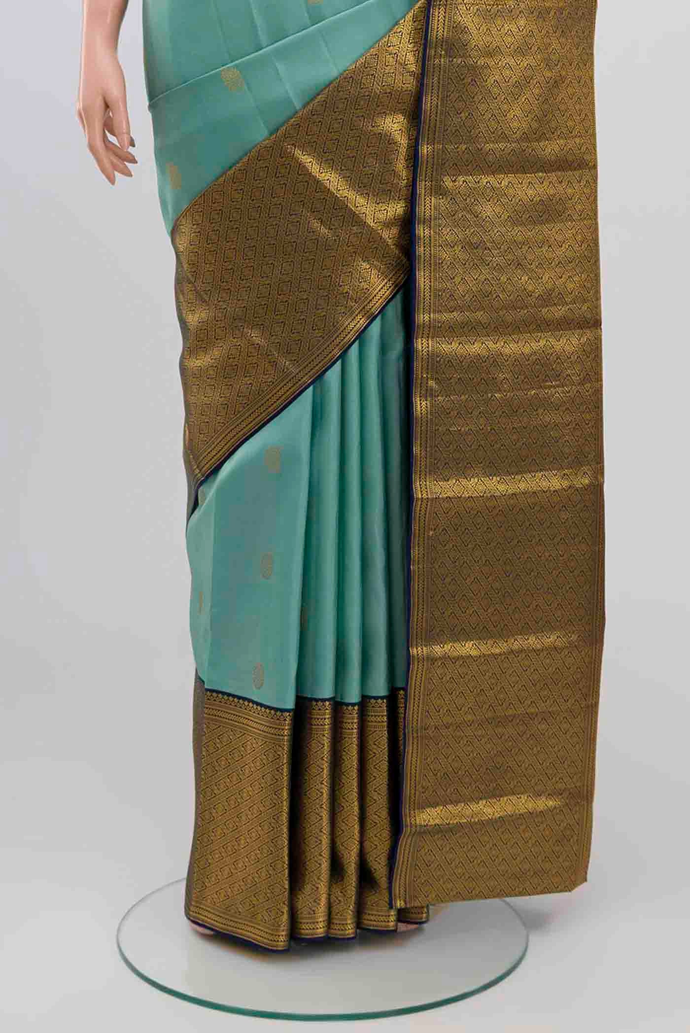 Blue Kanjivaram Silk Saree - Image 3