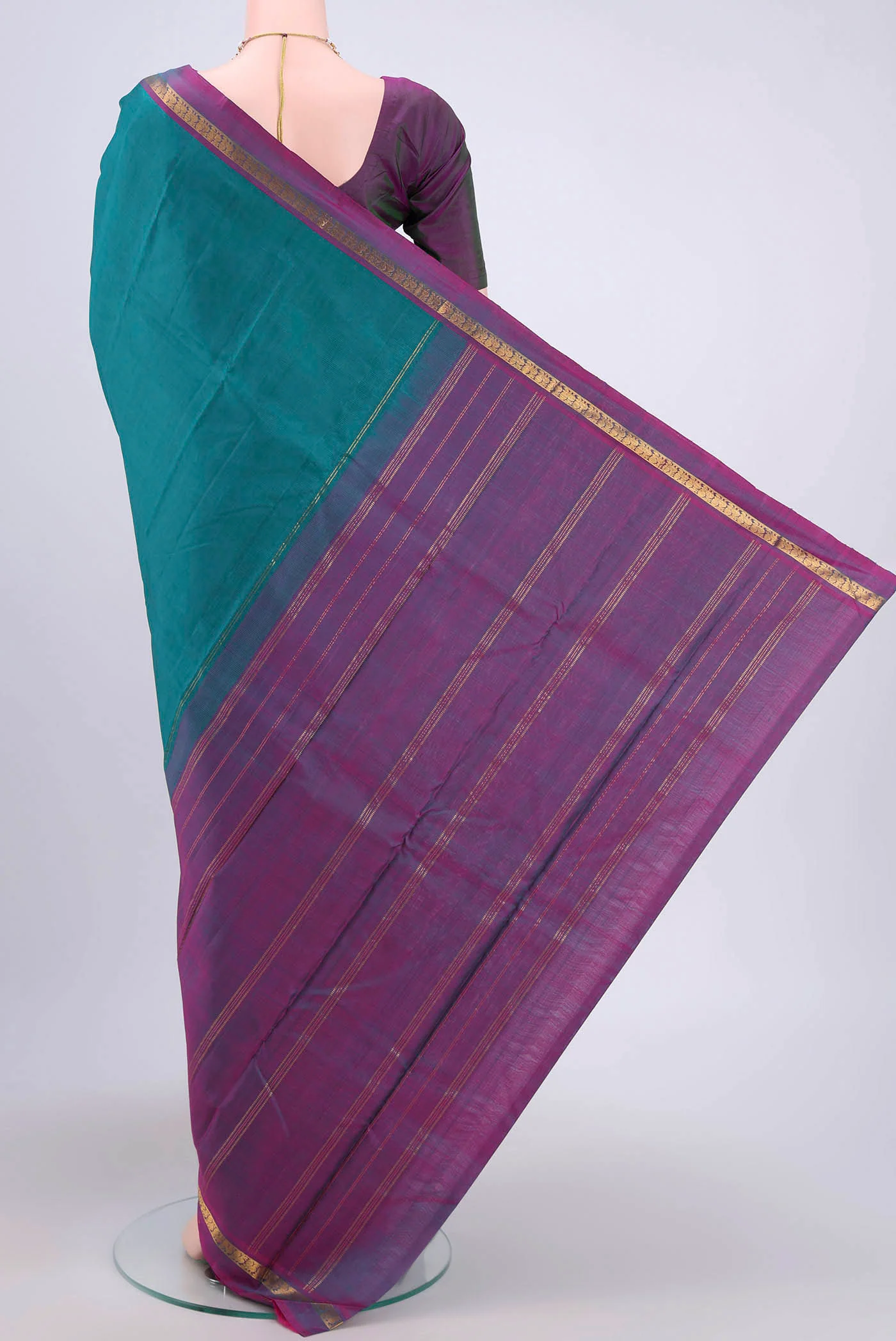 Blue Kanjivaram Silk Saree - Image 3