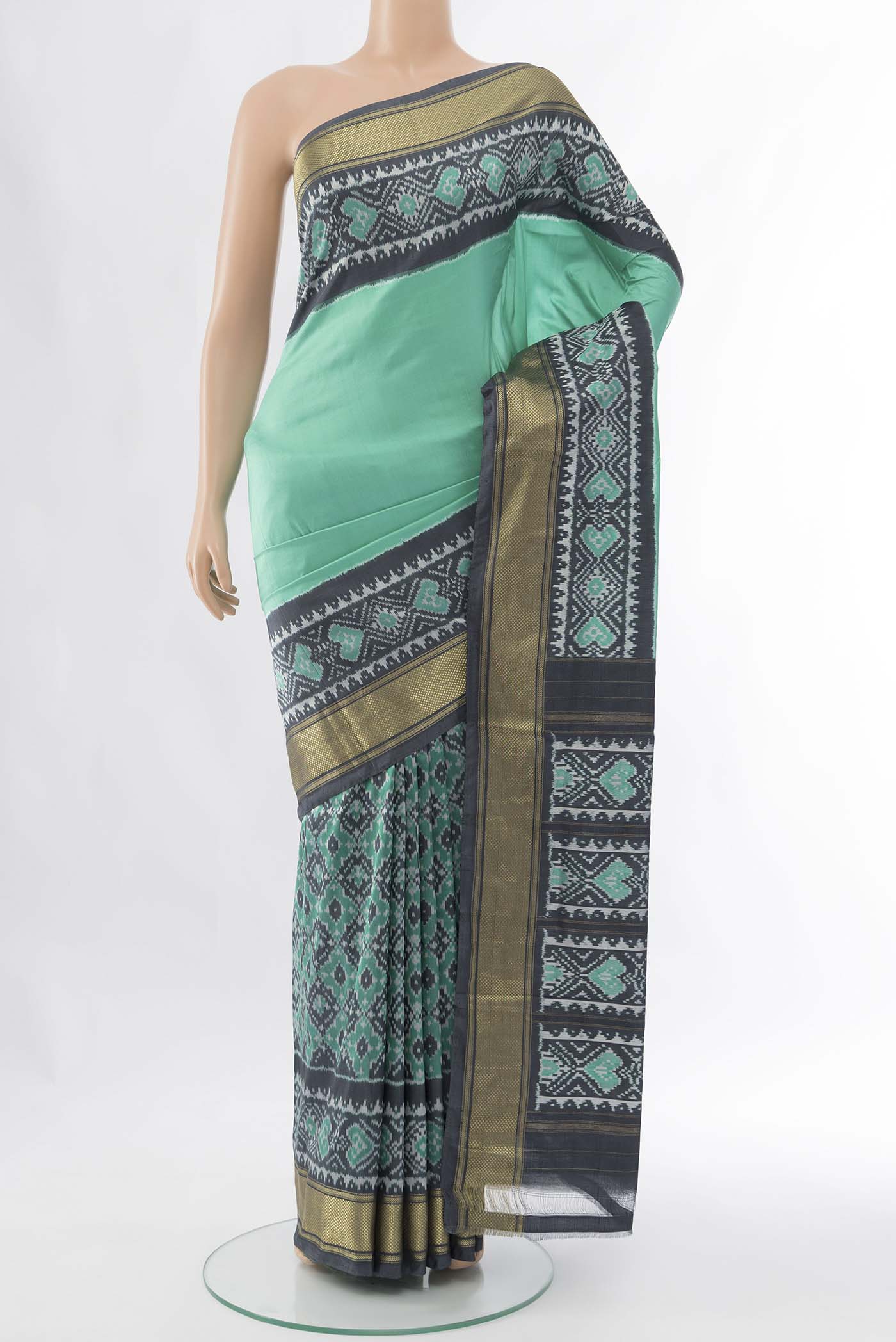 Sea Green Pochampally Silk Saree