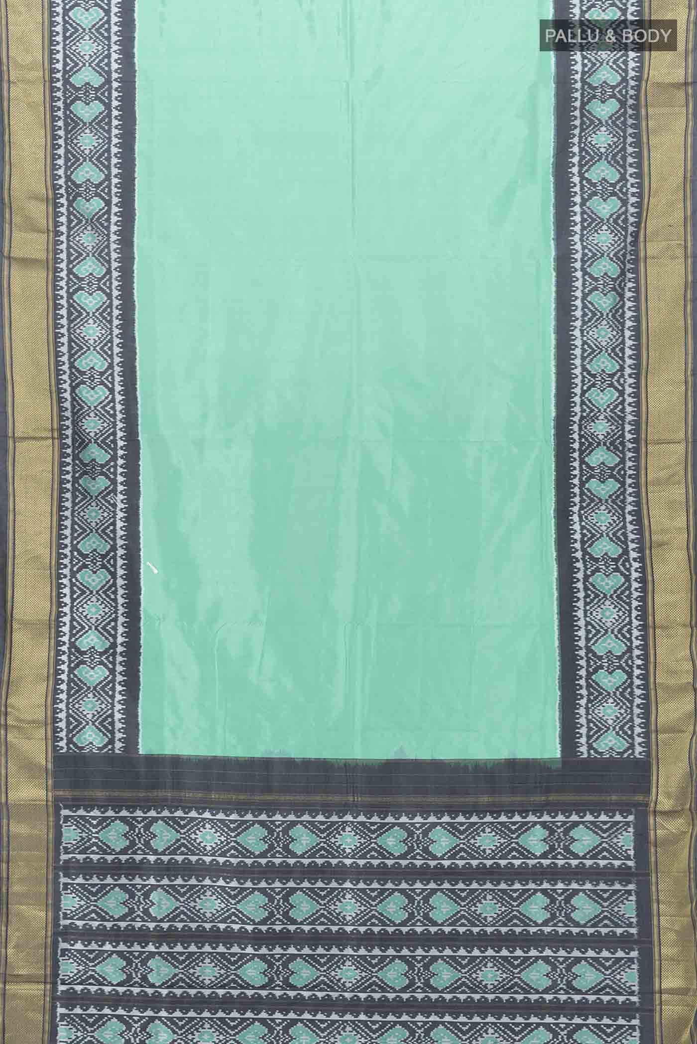Sea Green Pochampally Silk Saree - Image 5