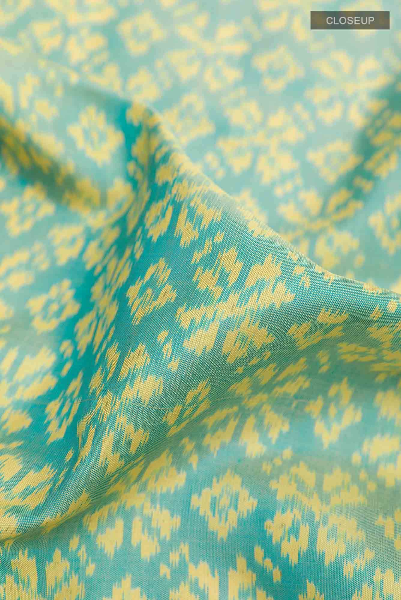 Sea Green Rajkot Patola Silk Saree - Image 3