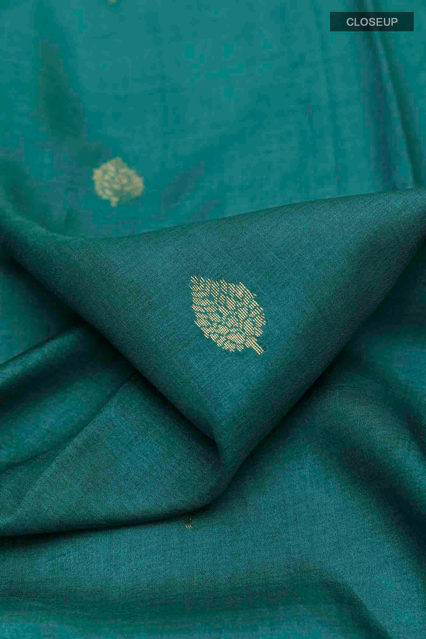 Sea Green Tussar Saree - Image 2