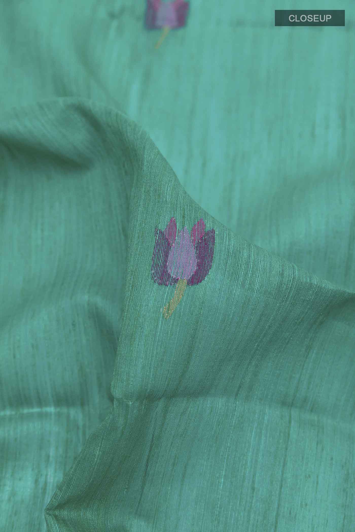 Sea Green Tussar Saree - Image 2