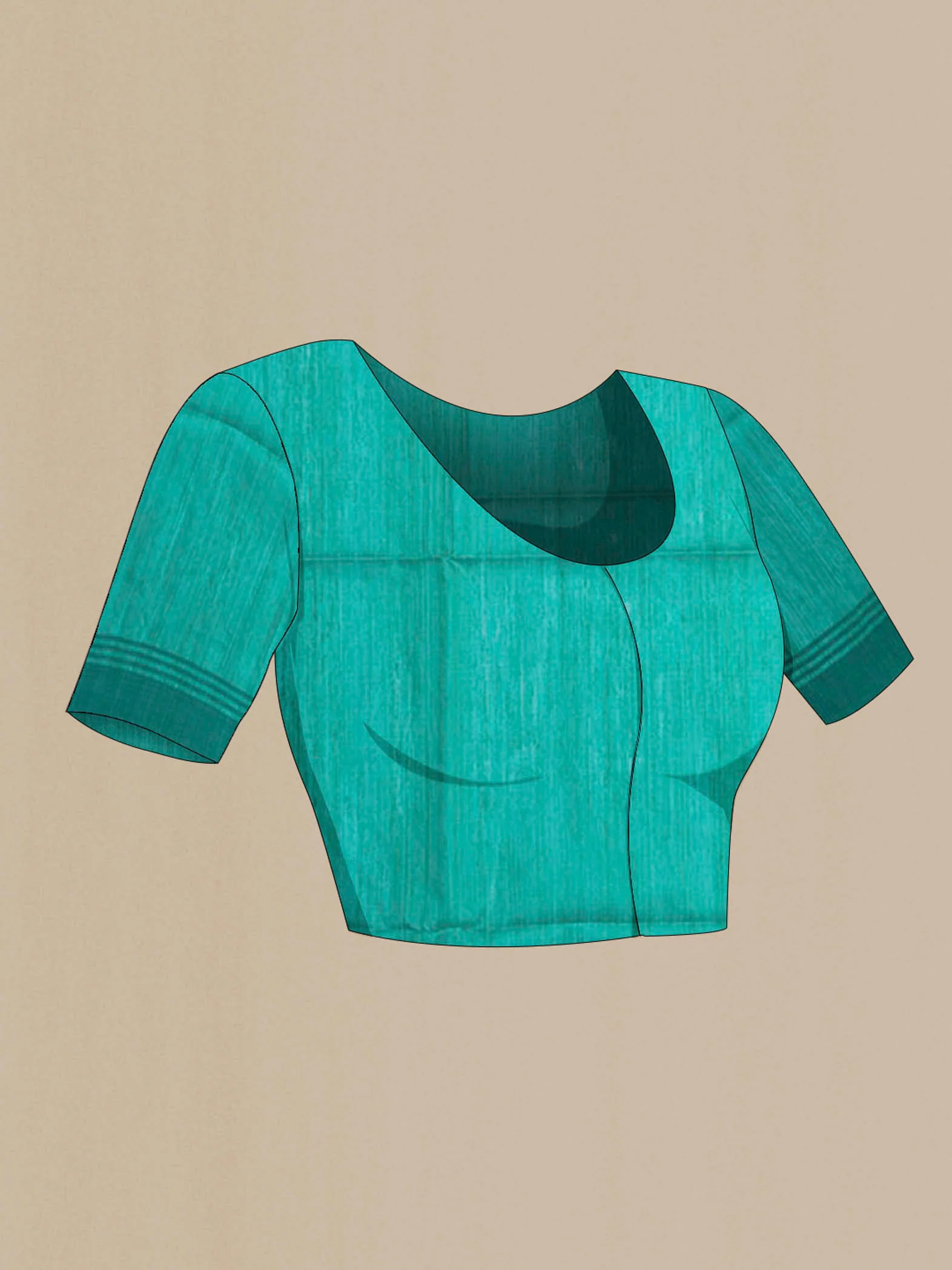 Sea Green Tussar Saree - Image 5