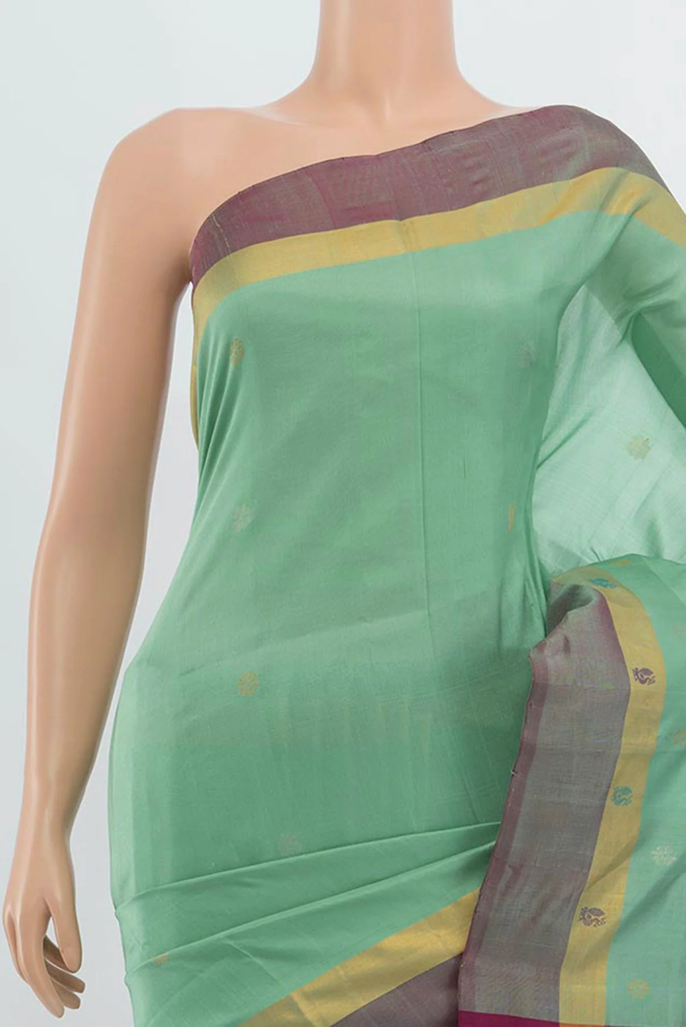 Sea Green Uppada Silk Saree - Image 2