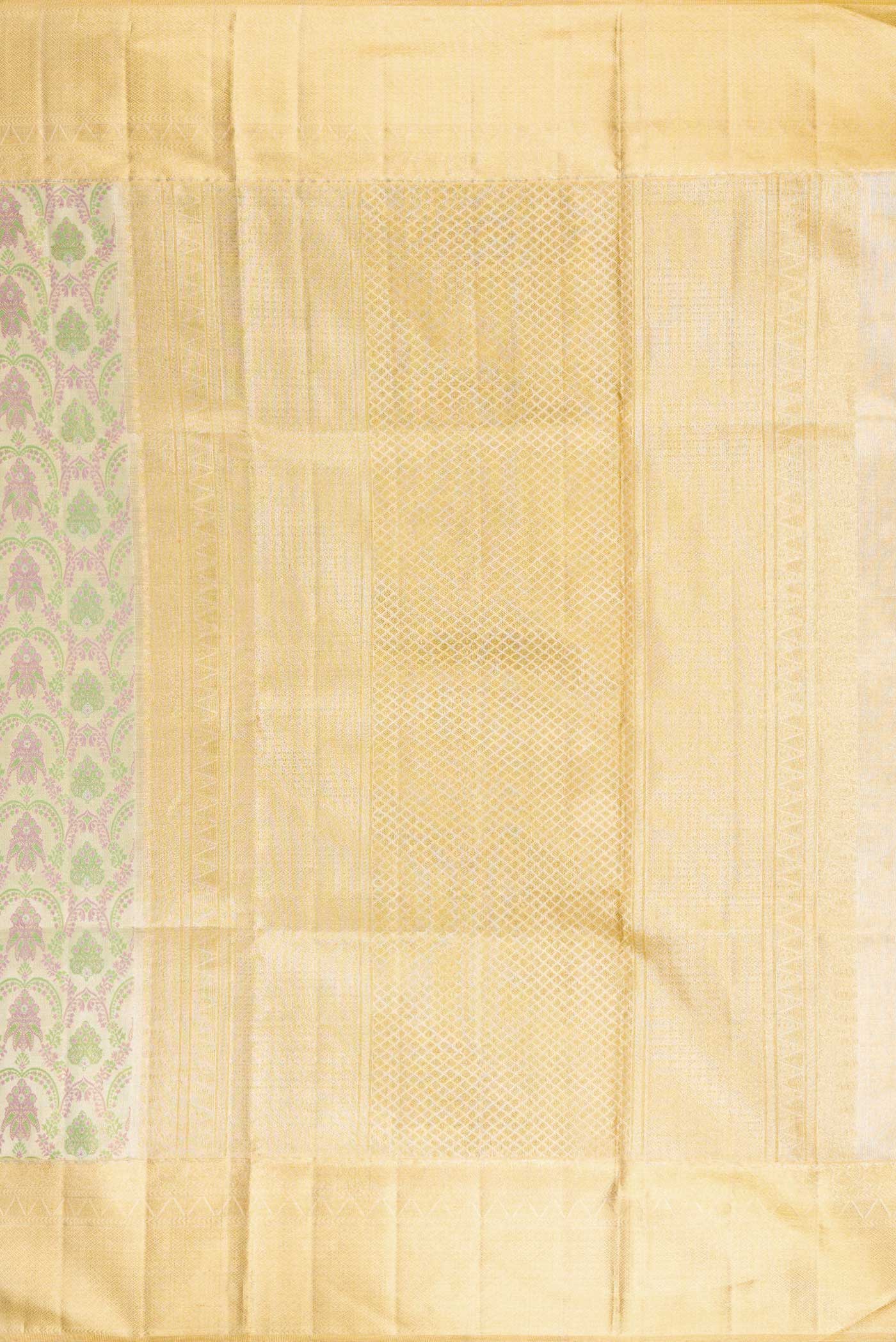 Light Green with Silver Color Kanjivaram Tissue Silk Saree - Image 7