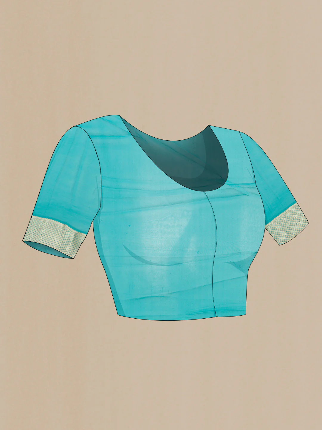 Sky Blue Mysore Georgette Saree - Image 4