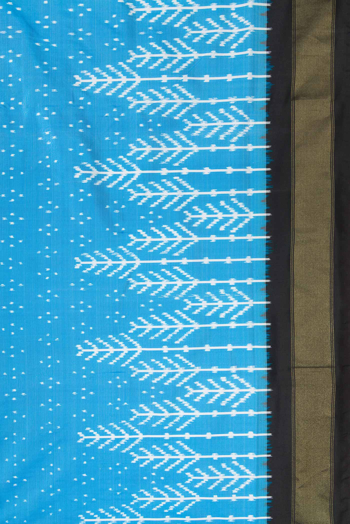 Sky Blue Pochampally Silk Saree - Image 3