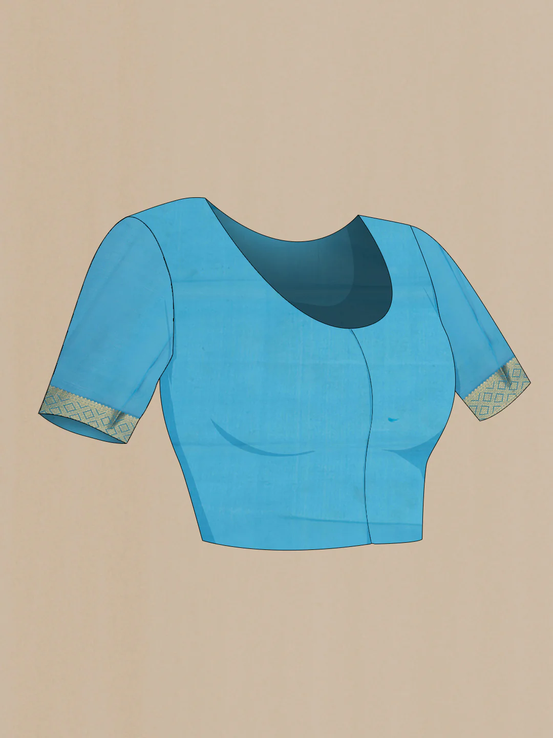 Sky Blue Dual Tone Georgette Saree - Image 4