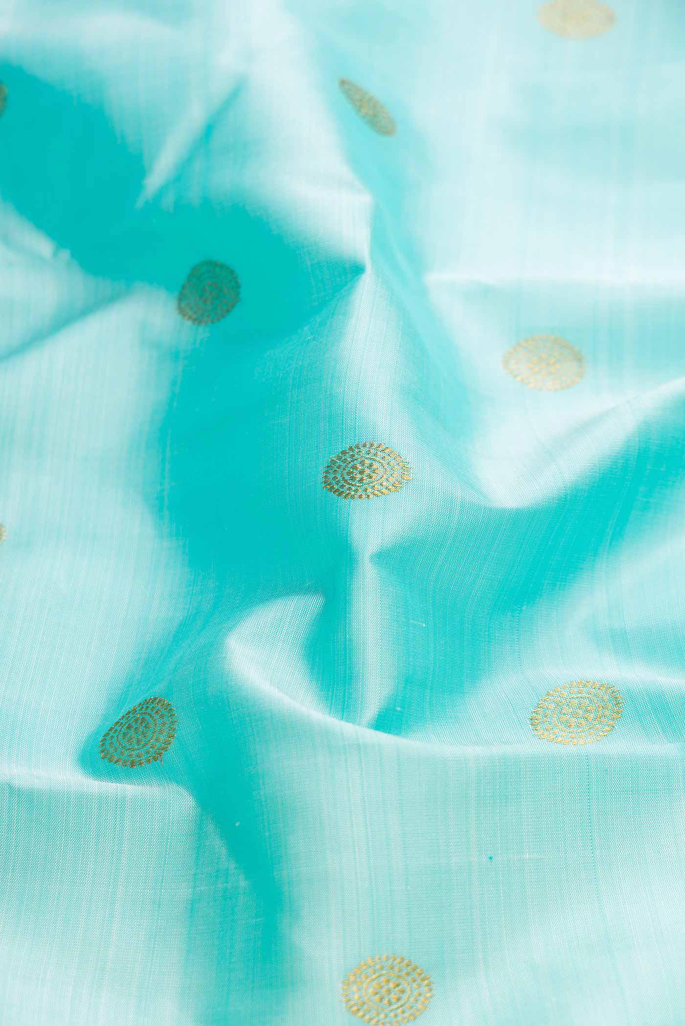 Sky Blue Dual Tone Kanjivaram Saree - Image 2