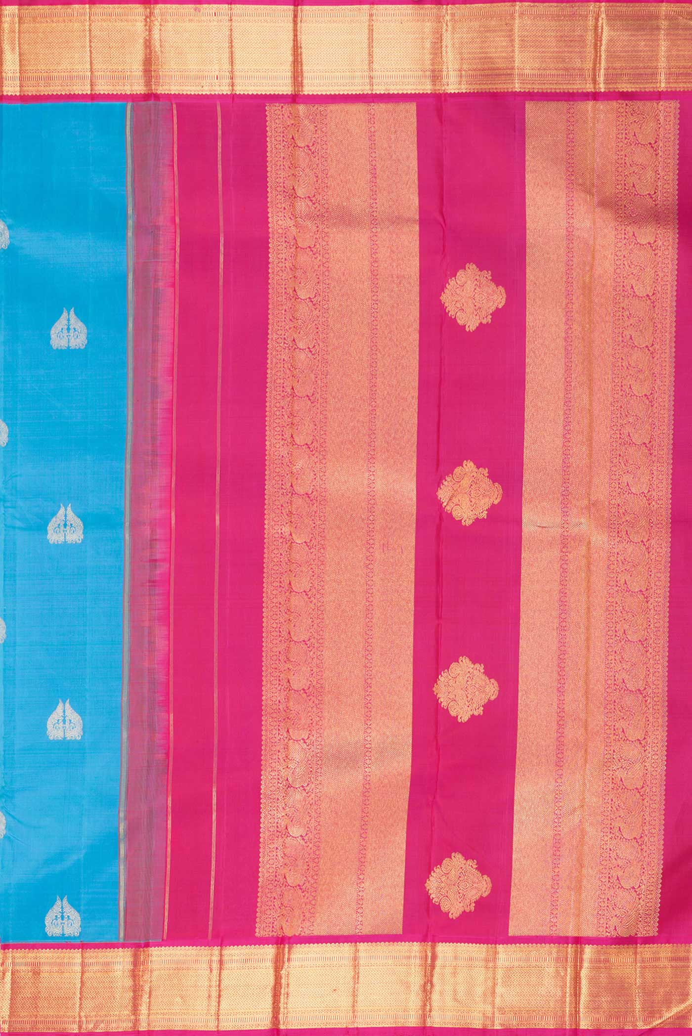 Sky Blue Dual Tone Kanchipuram Saree - Image 7