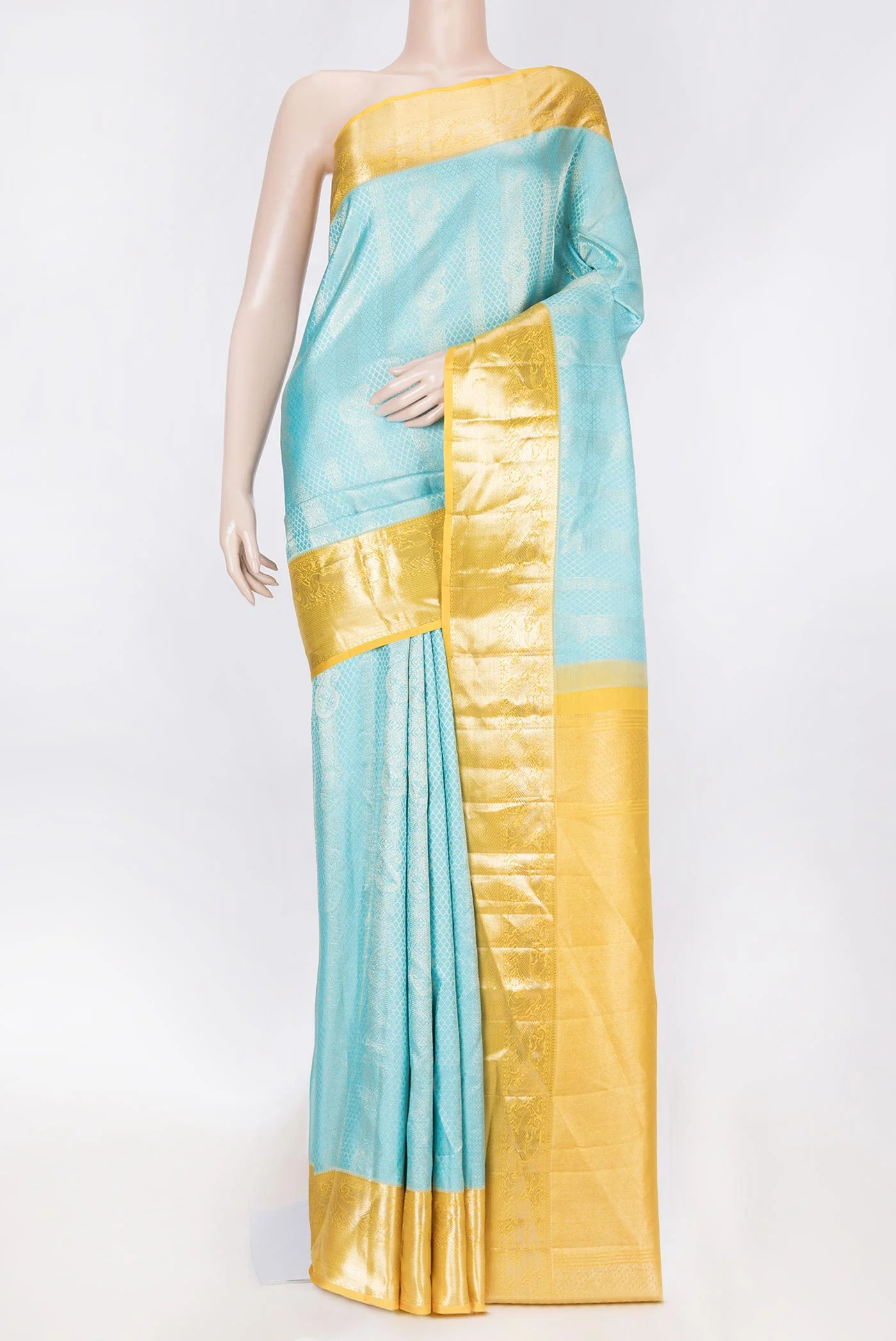 Sky Blue Dual Tone Kanchipuram Saree
