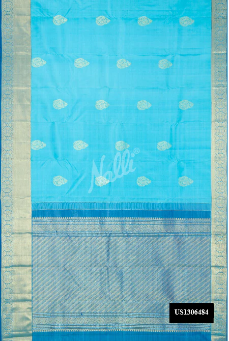Sky Blue Dual Tone Kanchipuram Silk Saree