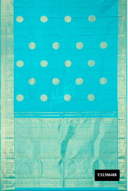Sky Blue Dual Tone Kanchipuram Silk Saree