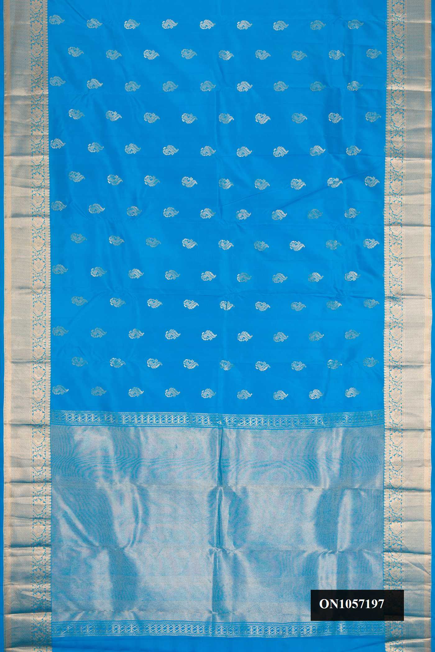 Sky Blue Dual Tone Kanchipuram Silk Saree