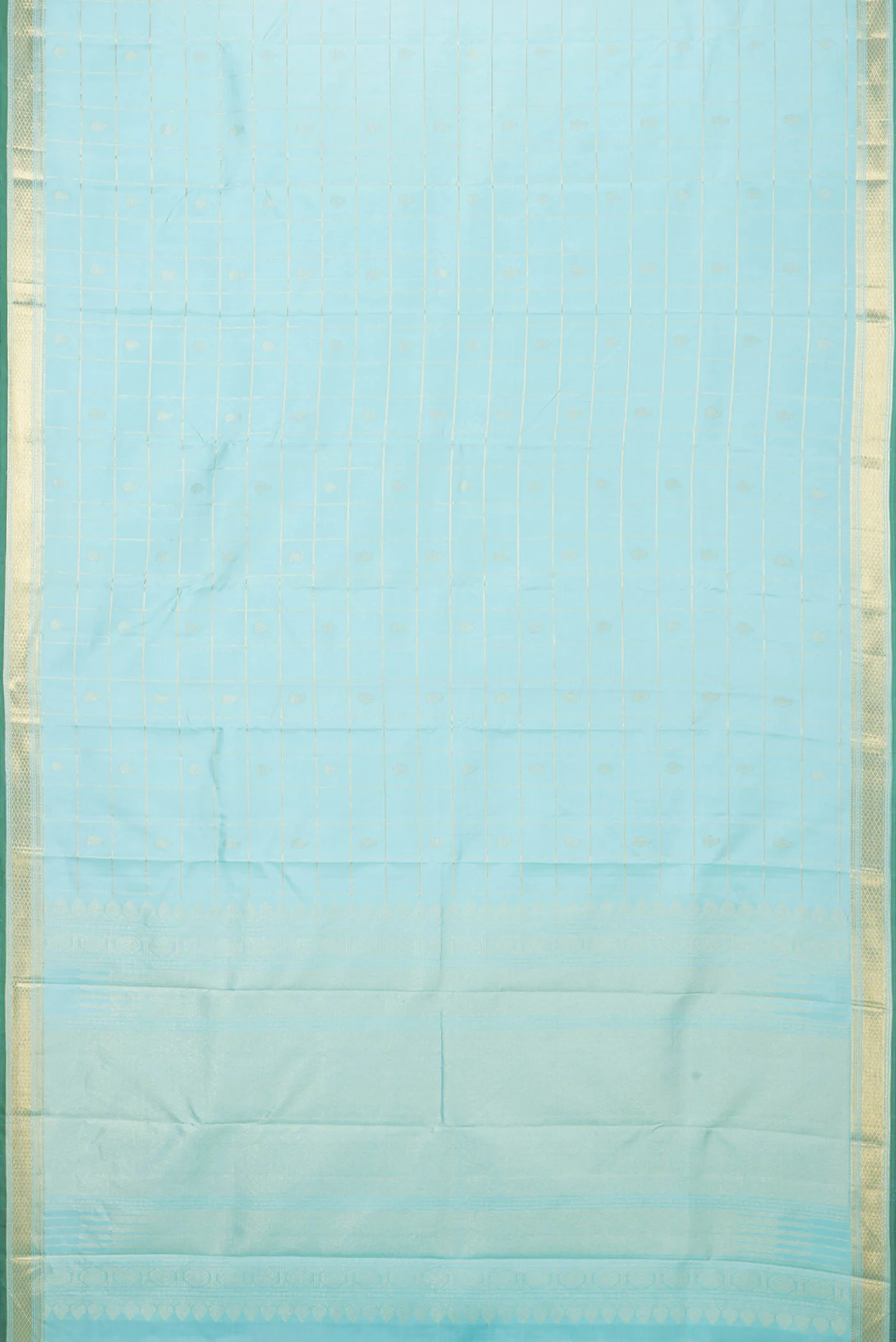 Sky Blue Dual Tone Kanjivaram Silk Saree - Image 6