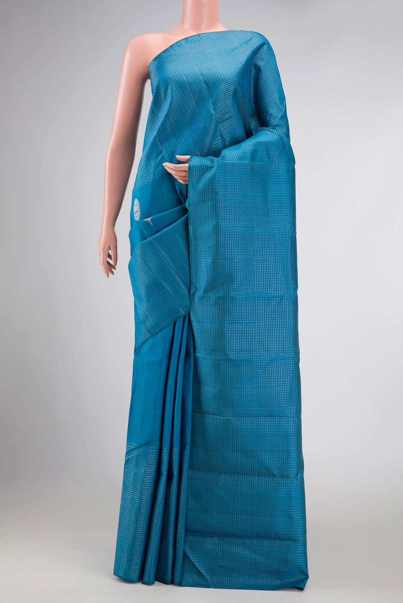 Sky Blue Dual Tone Kanjivaram Silk Saree