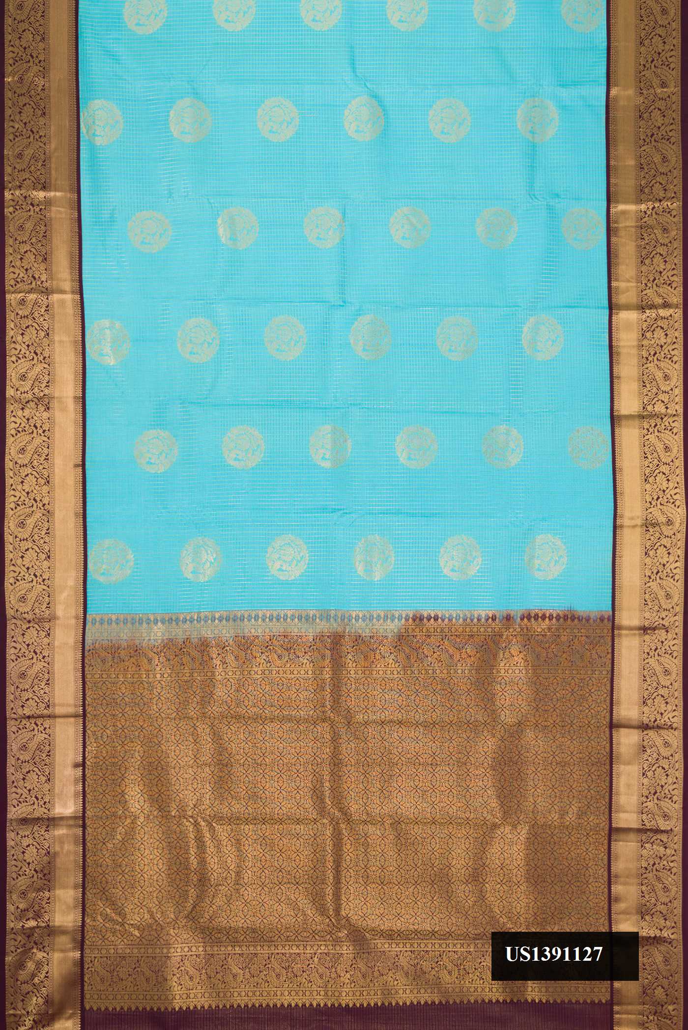 Sky Blue Dual Tone Kanchipuram Silk Saree