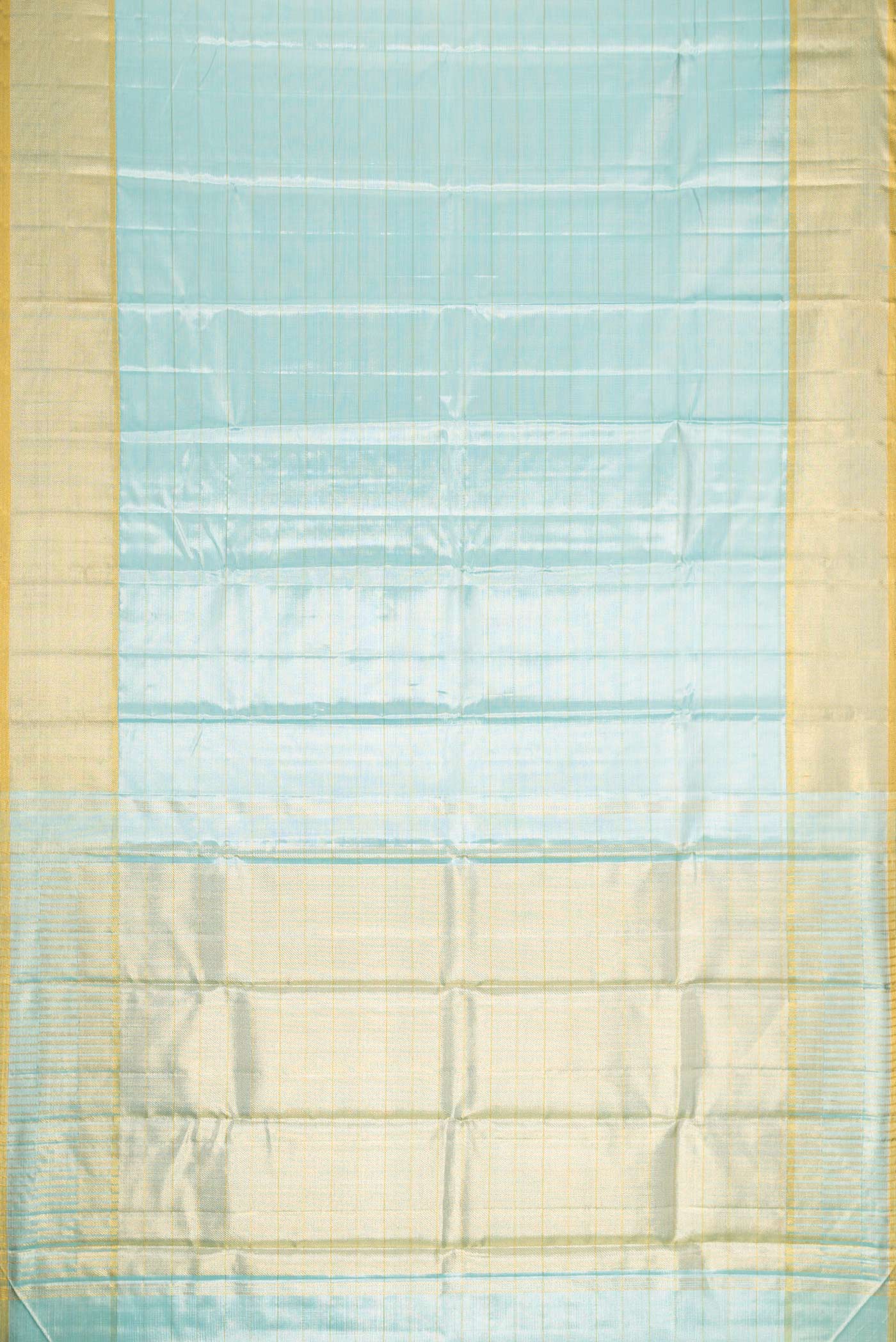 Sky Blue Dual Tone Kanjivaram Tissue Silk Saree - Image 6