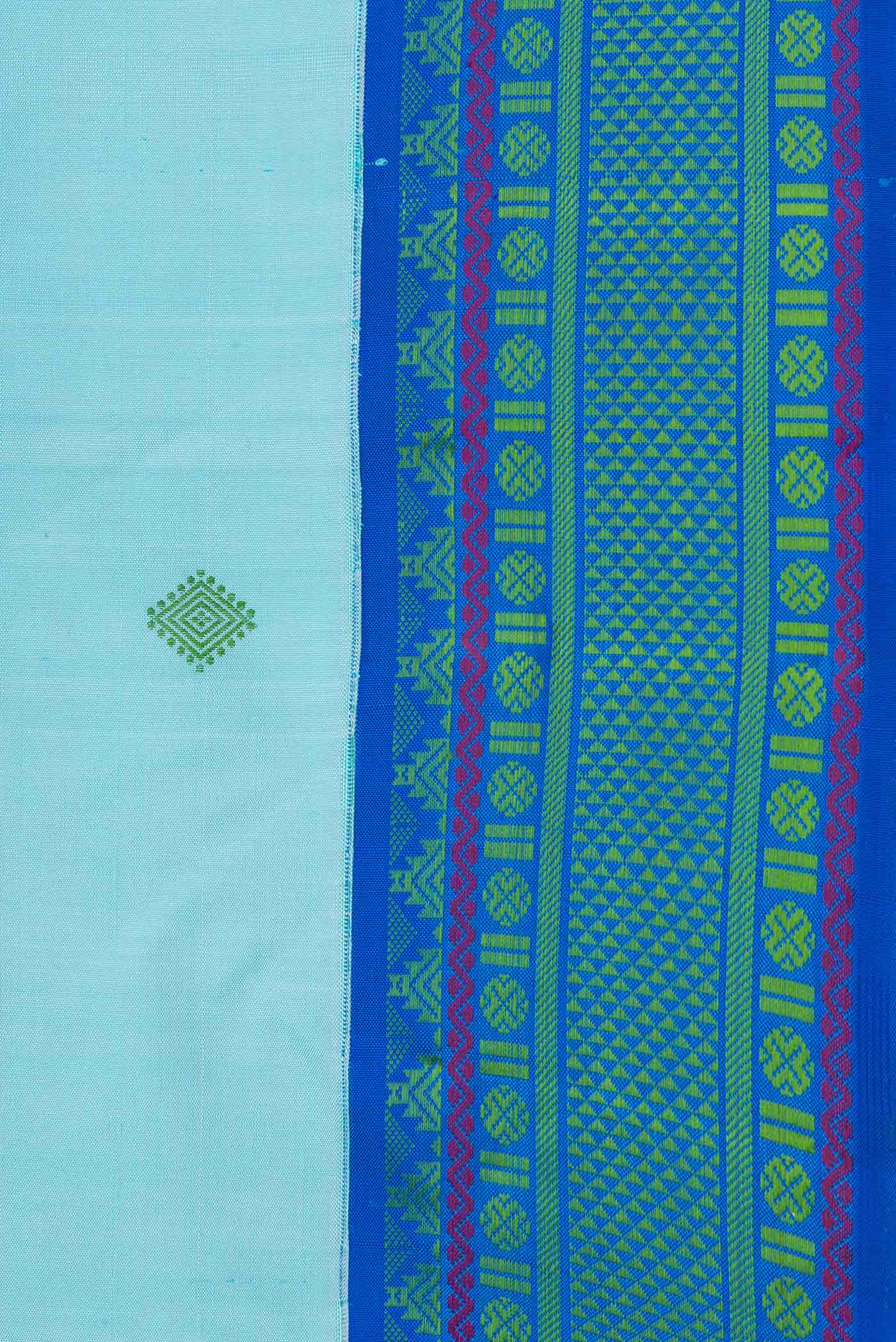 Sky Blue Dual Tone Kanjivaram Saree - Image 3
