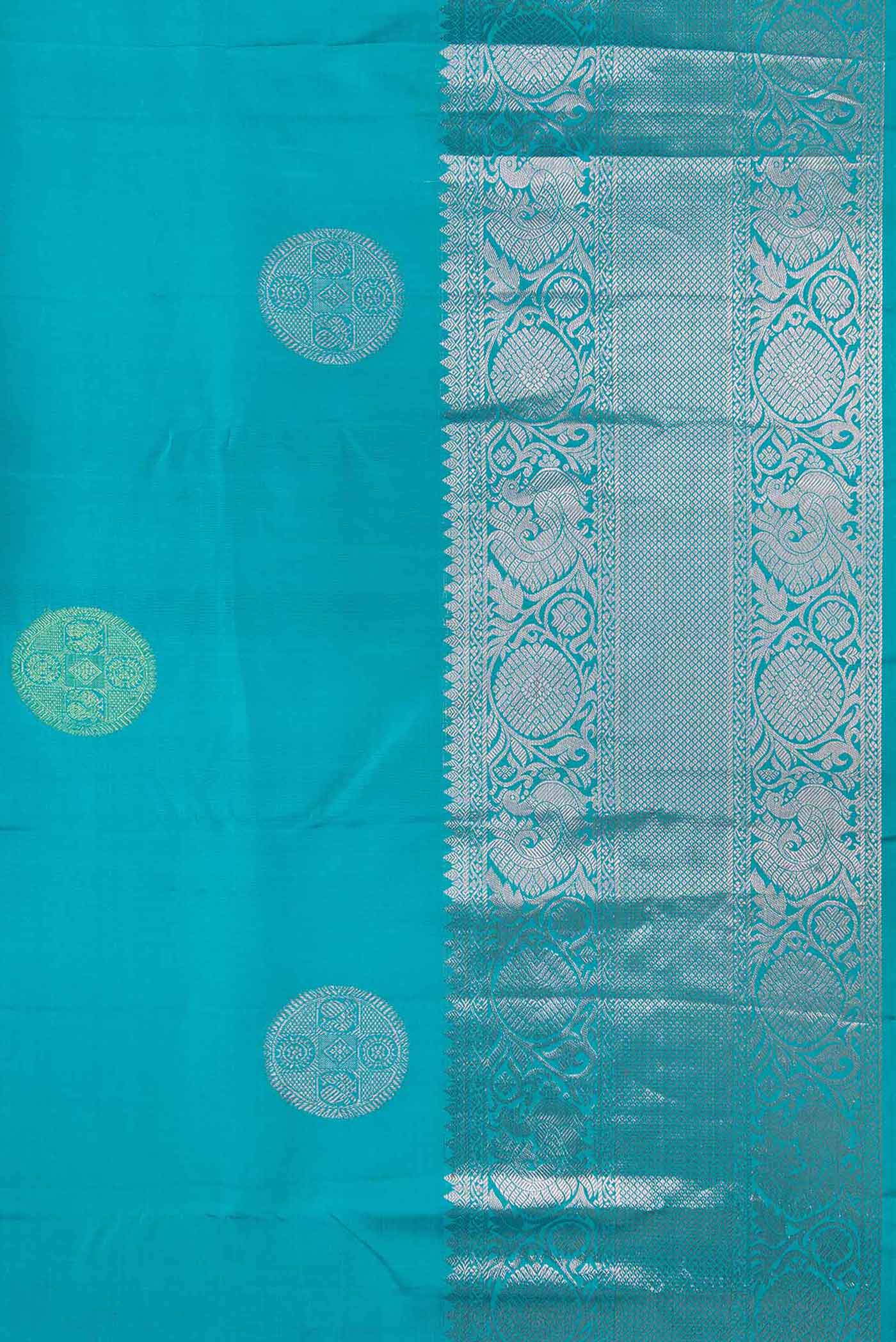 Sky Blue Kanjivaram Silk Saree - Image 3