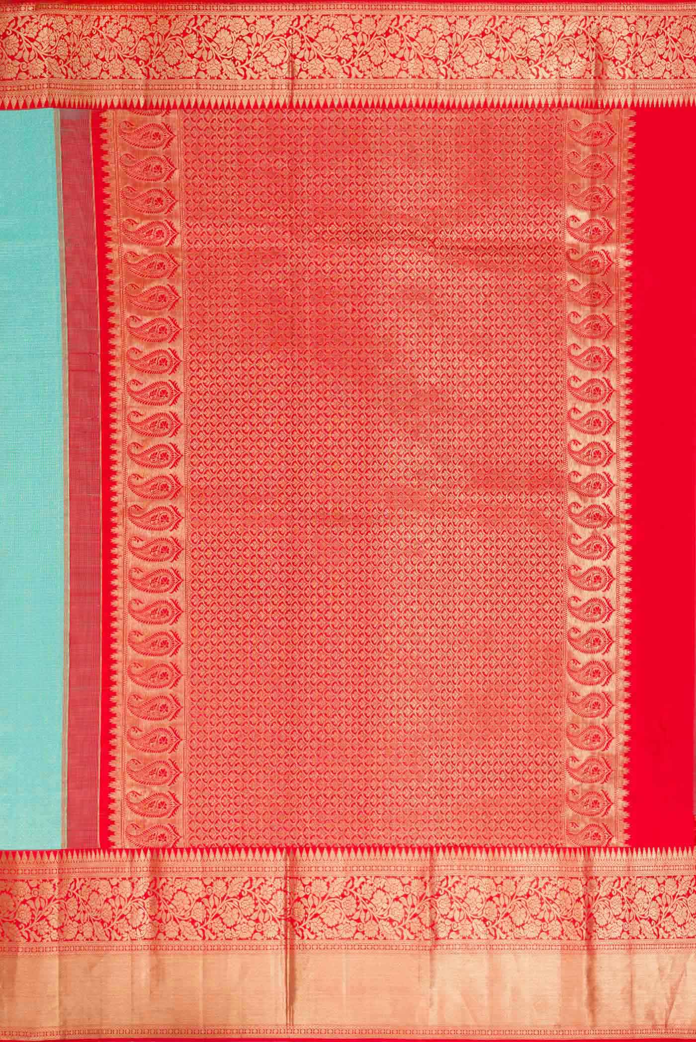 Sky Blue Kanjivaram Silk Saree - Image 7