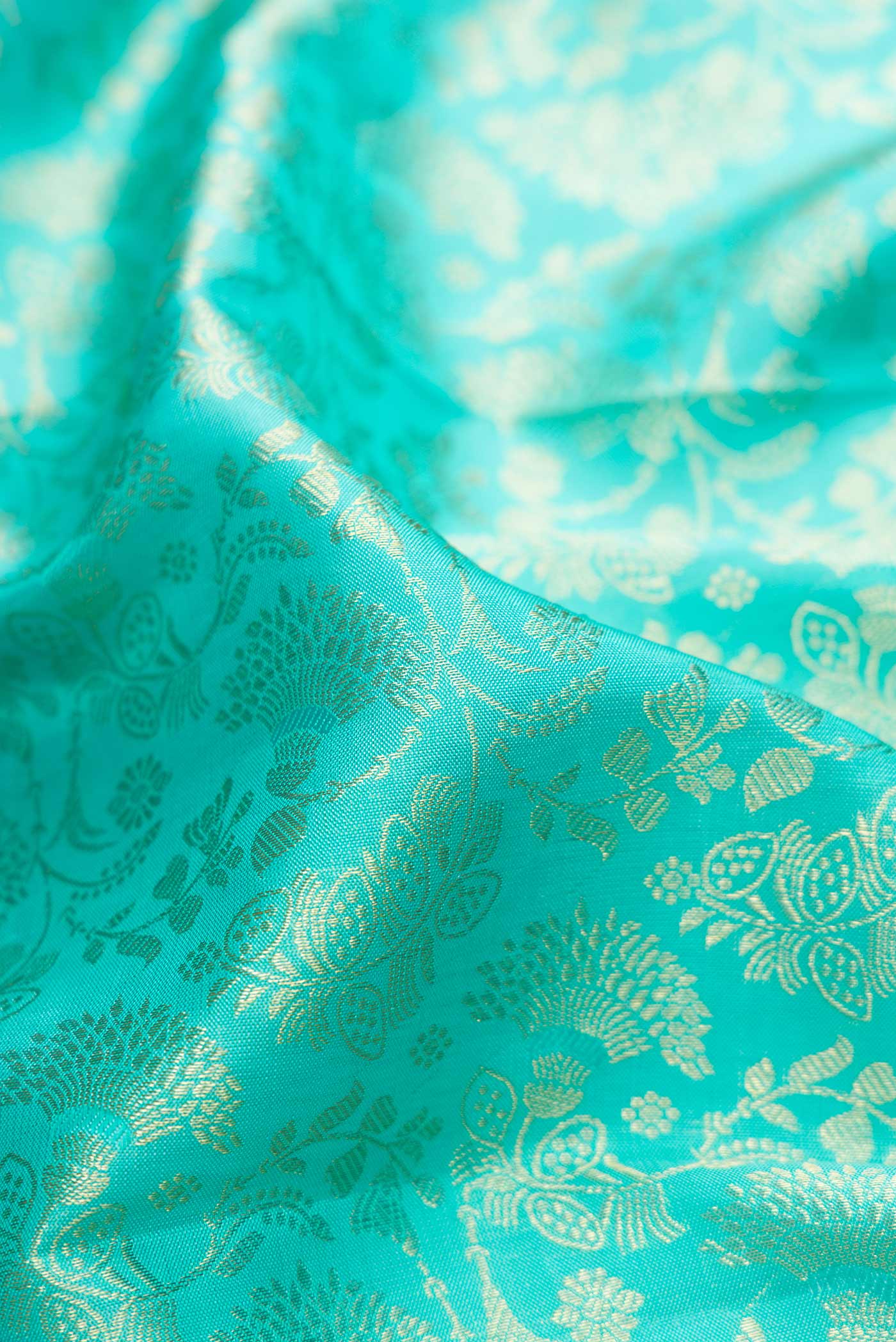 Sky Blue Kanjivaram Silk Saree - Image 2