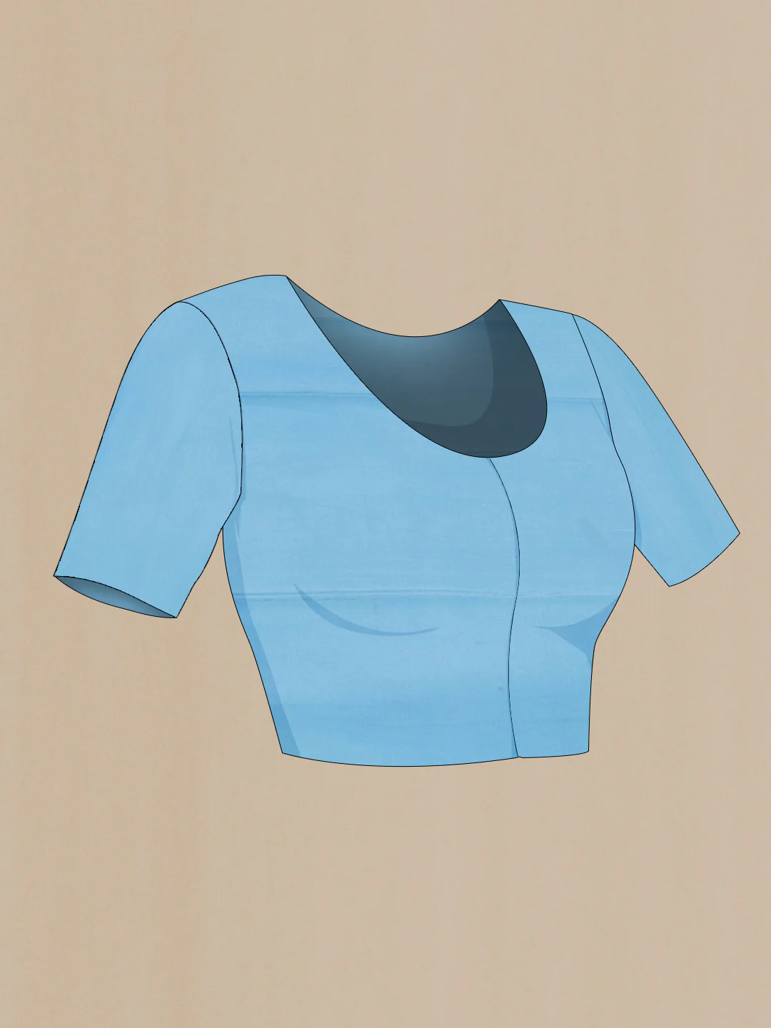 Sky Blue Mysore Chiffon Saree - Image 4