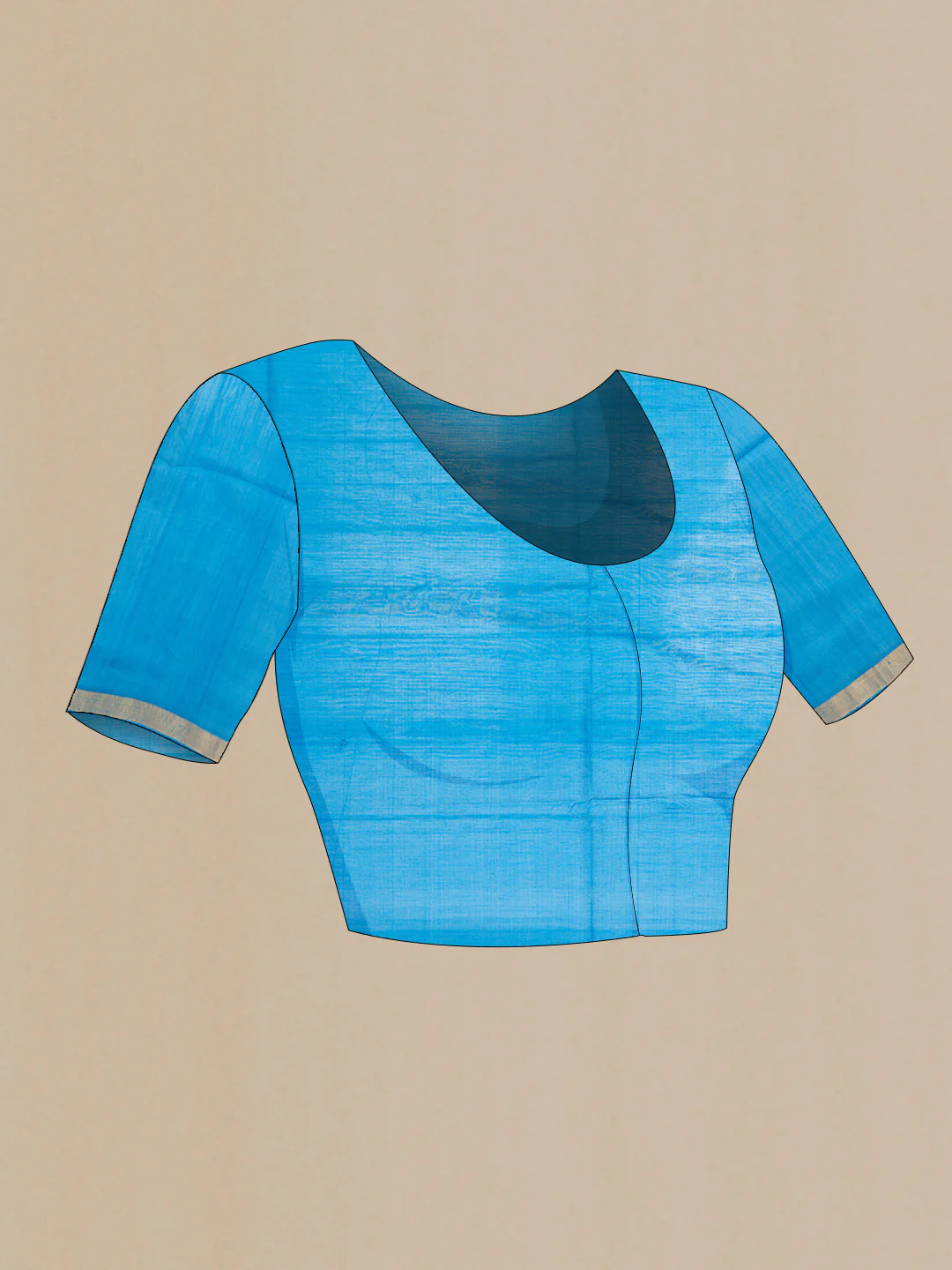 Sky Blue Silk Cotton Saree - Image 4