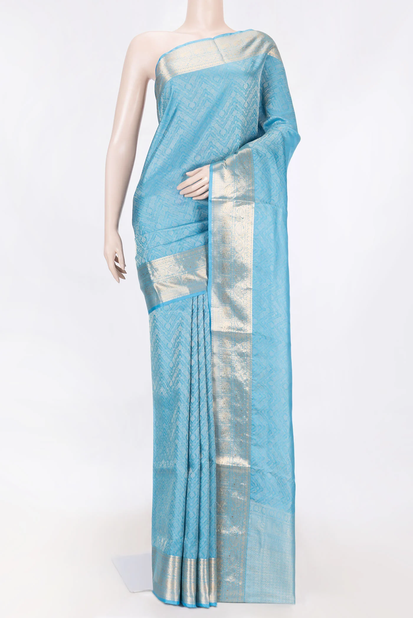 Sky Blue Dual Tone Soft Silk Saree