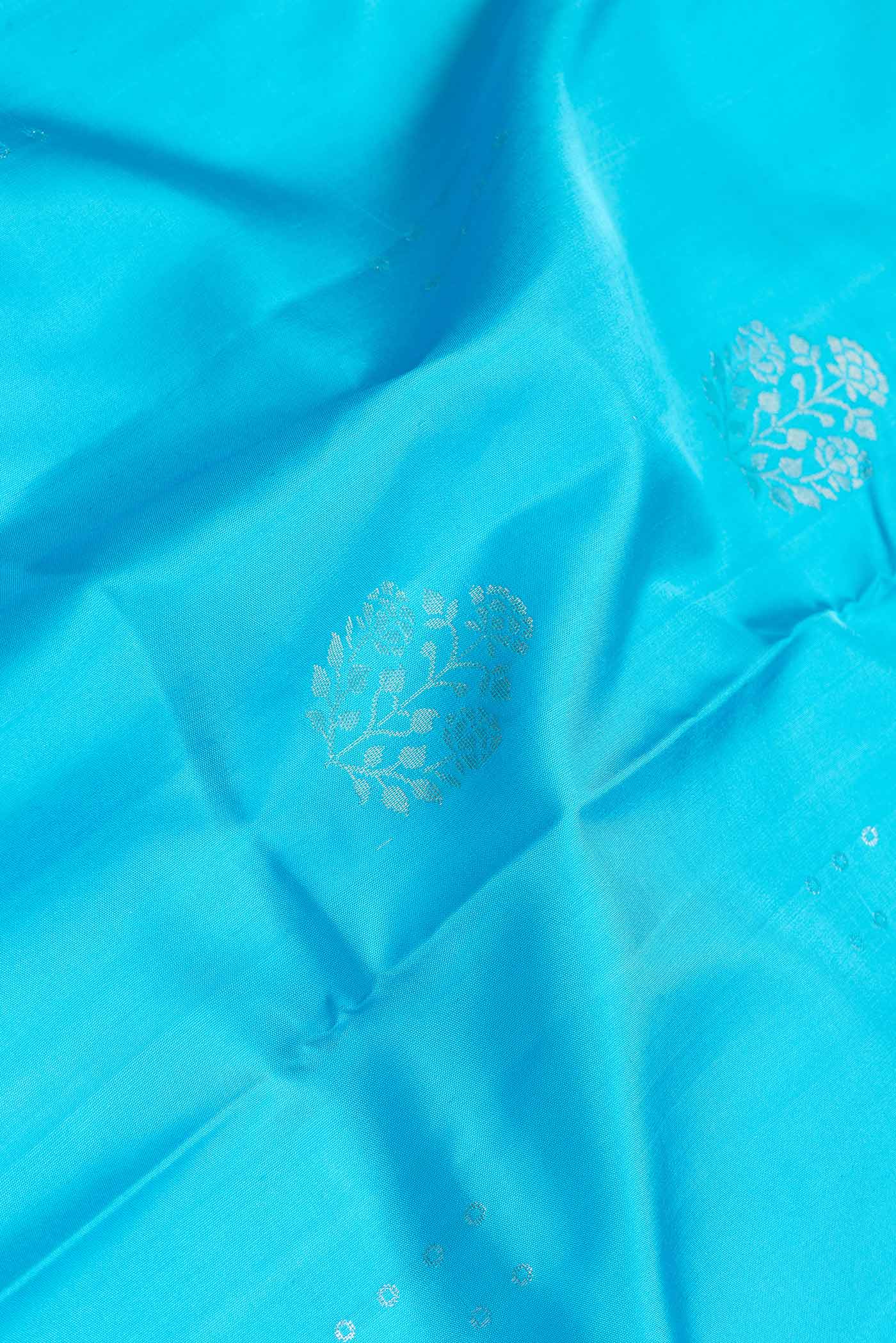 Sky Blue Soft Silk Saree - Image 2