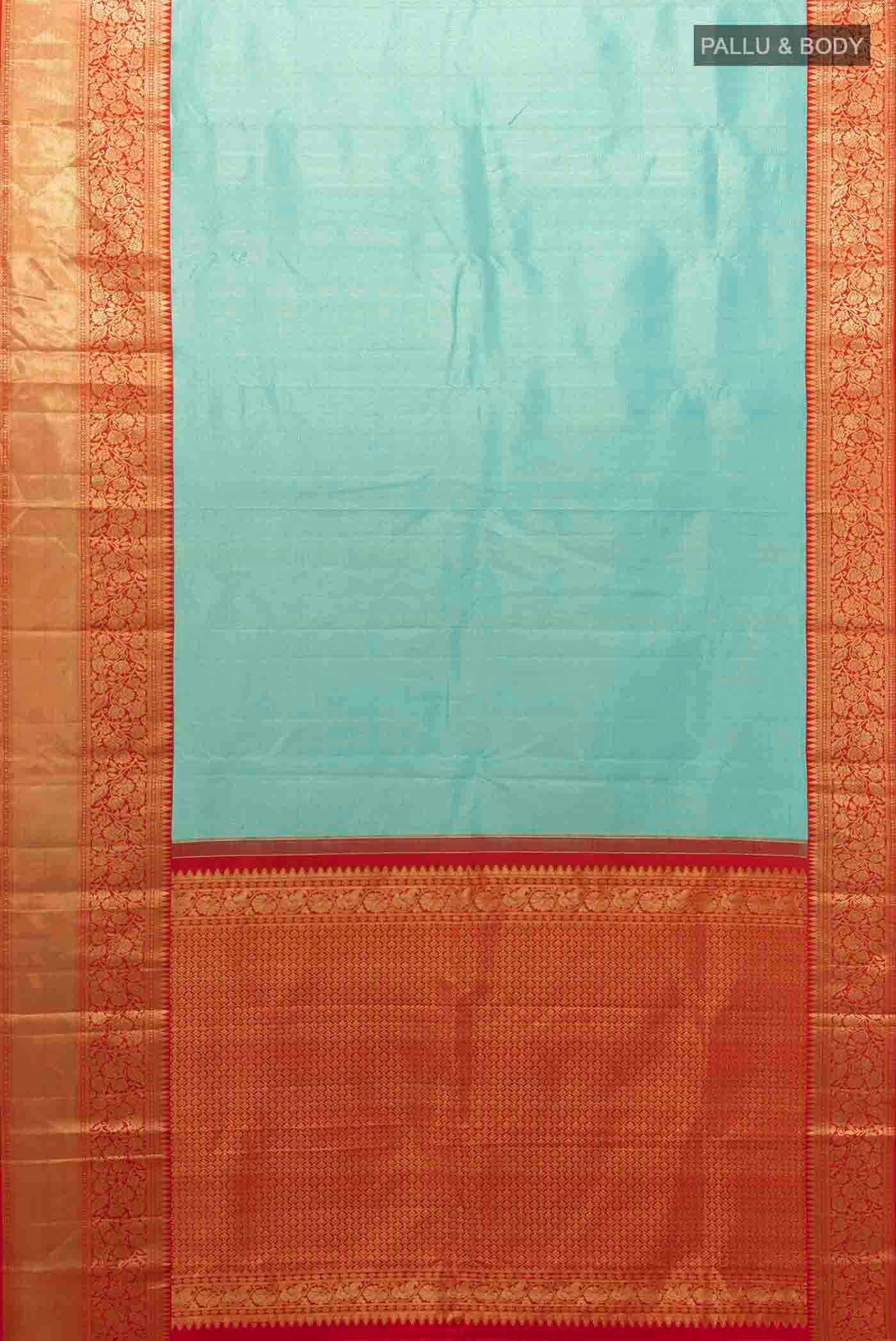 Sky Blue Kanjivaram Silk Saree - Image 5