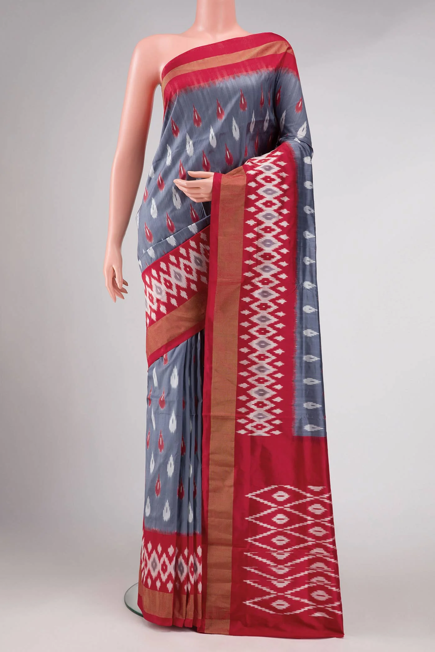 Sky Blue Pochampally Silk Saree